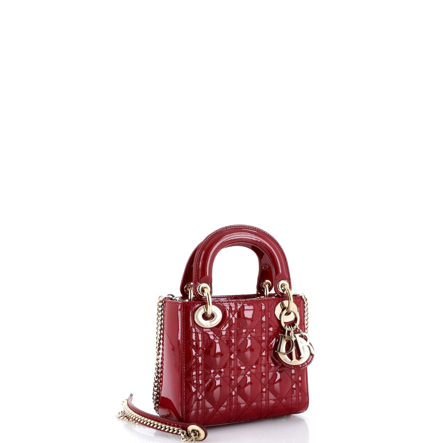Lady Dior Chain Bag Cannage Quilt Patent Mini - Image 2