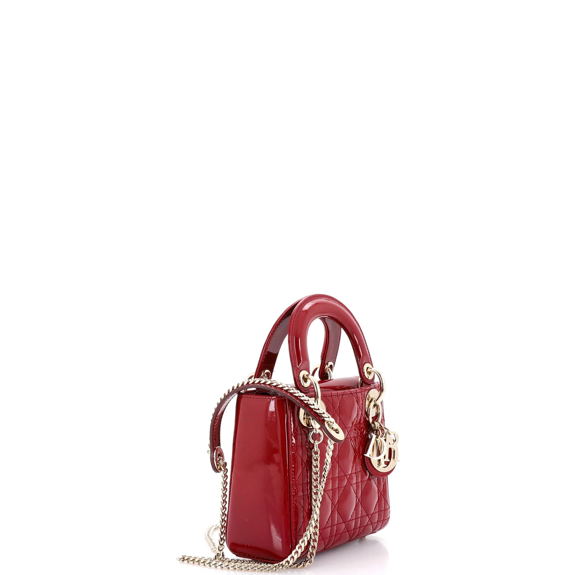 Lady Dior Chain Bag Cannage Quilt Patent Mini - Image 2