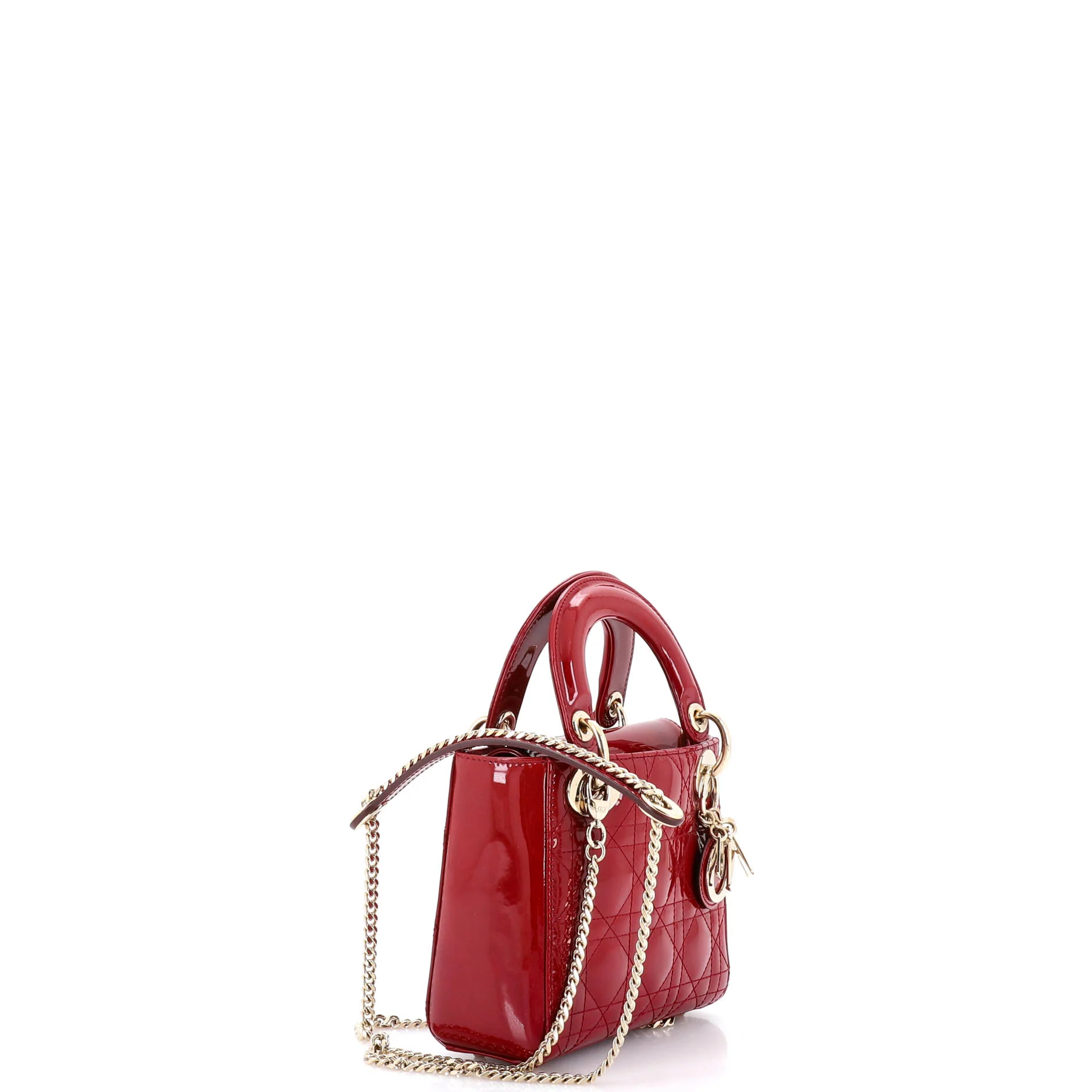 Lady Dior Chain Bag Cannage Quilt Patent Mini - Image 2