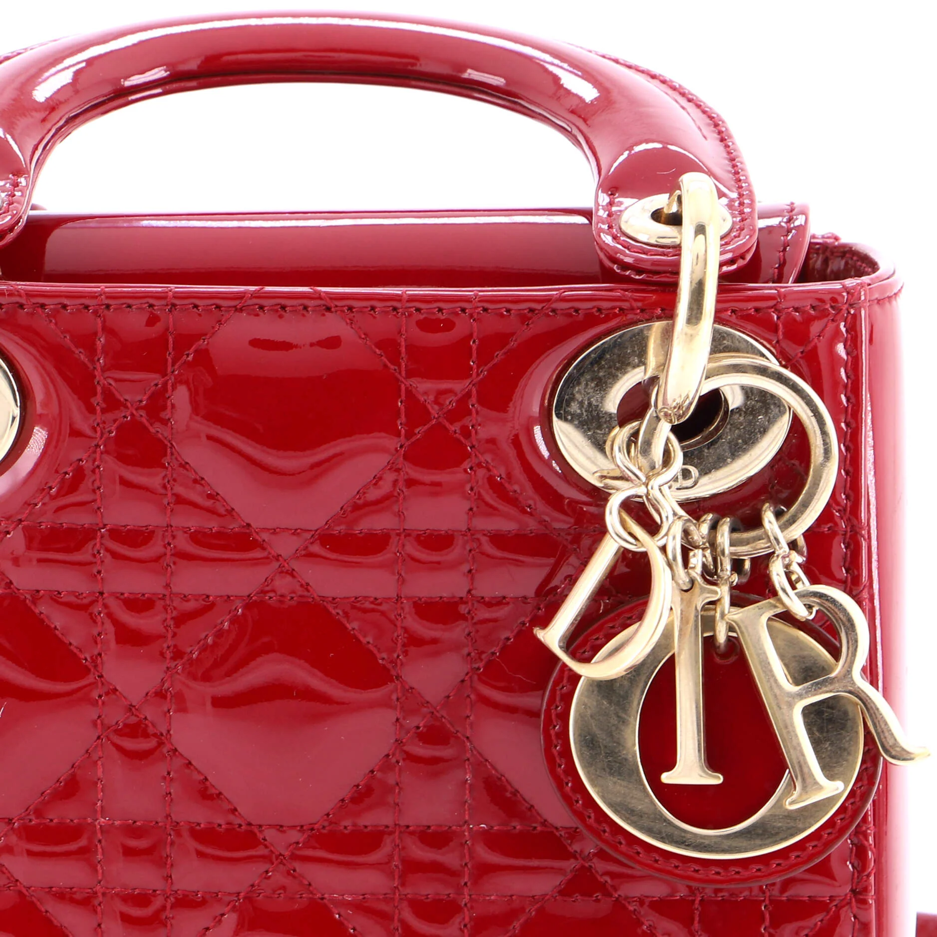 Lady Dior Chain Bag Cannage Quilt Patent Mini - Image 6