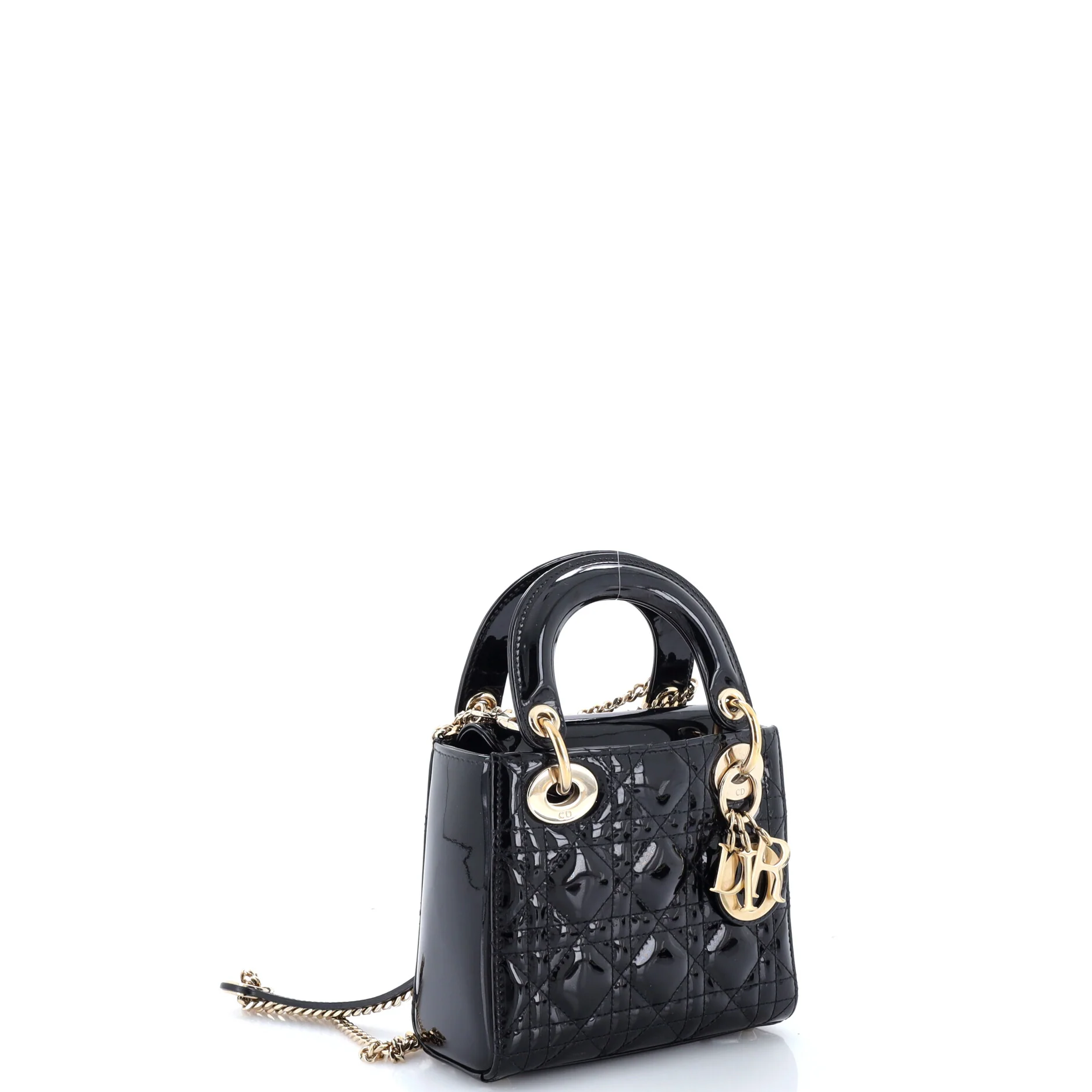 Lady Dior Chain Bag Cannage Quilt Patent Mini - Image 2