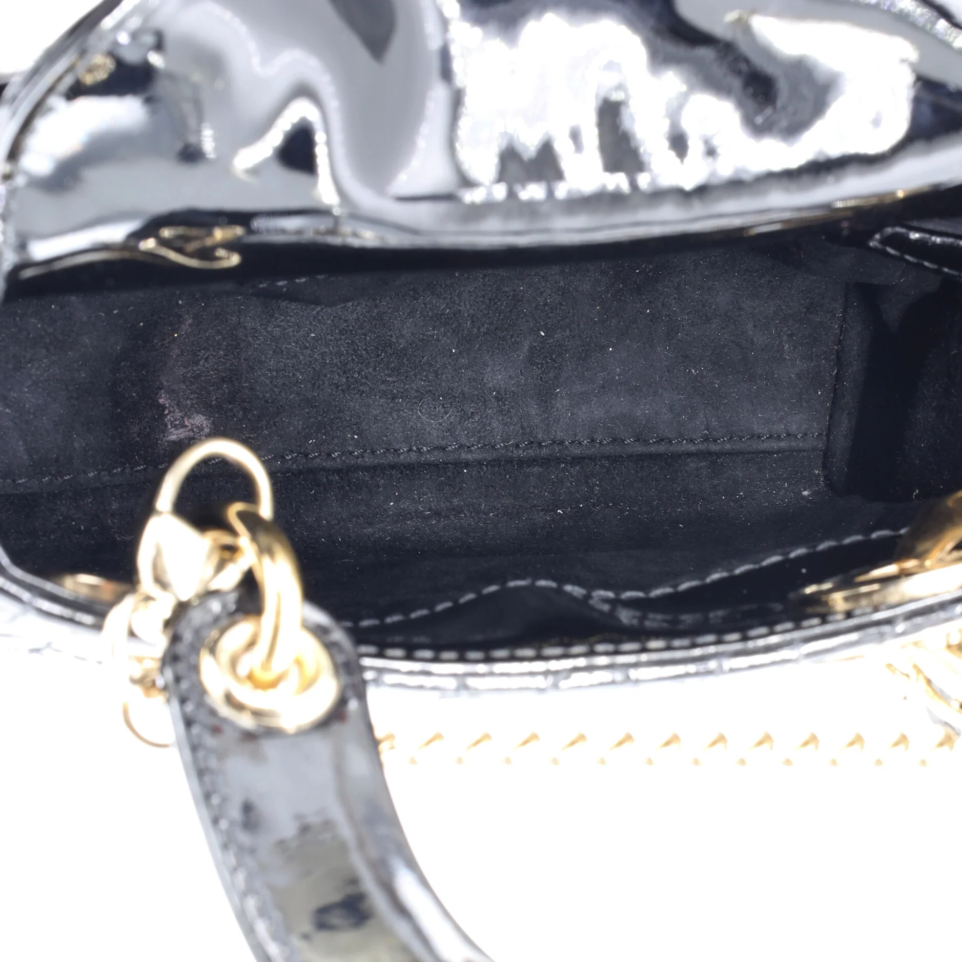 Lady Dior Chain Bag Cannage Quilt Patent Mini - Image 5