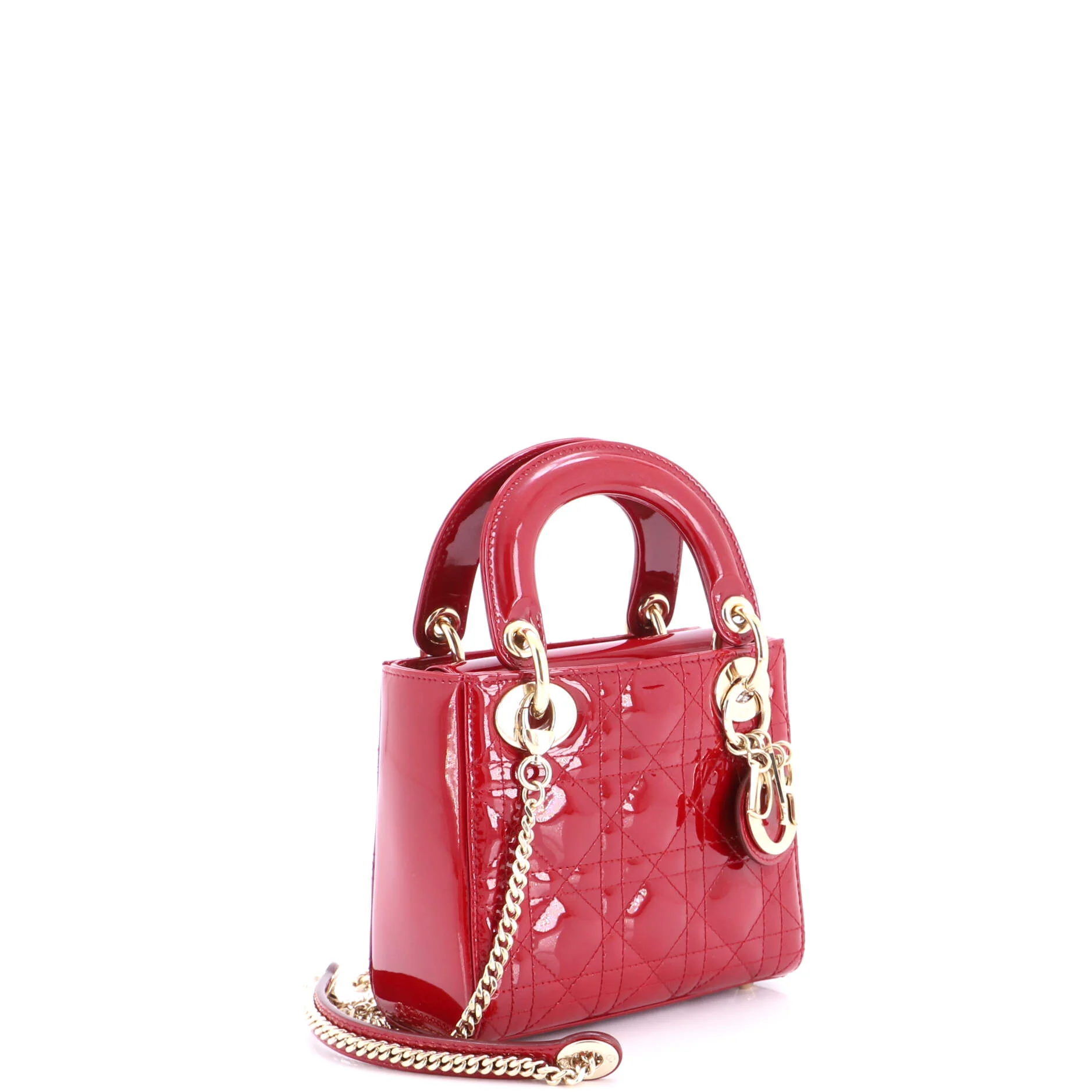 Lady Dior Chain Bag Cannage Quilt Patent Mini - Image 2