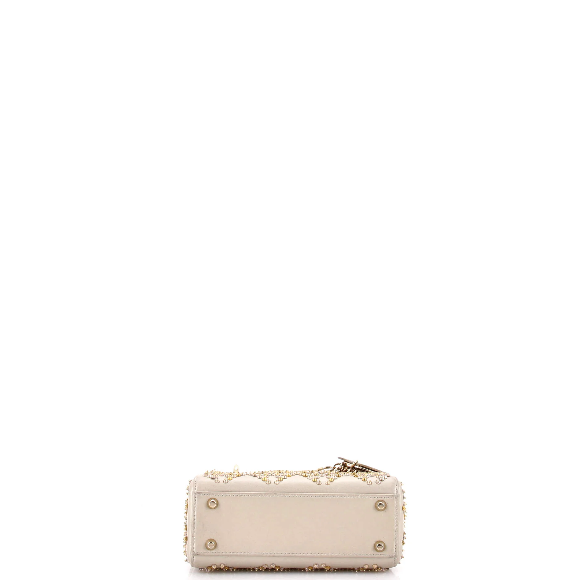 Lady Dior Chain Bag Crystal Embellished Cannage Quilt Leather Mini - Image 4