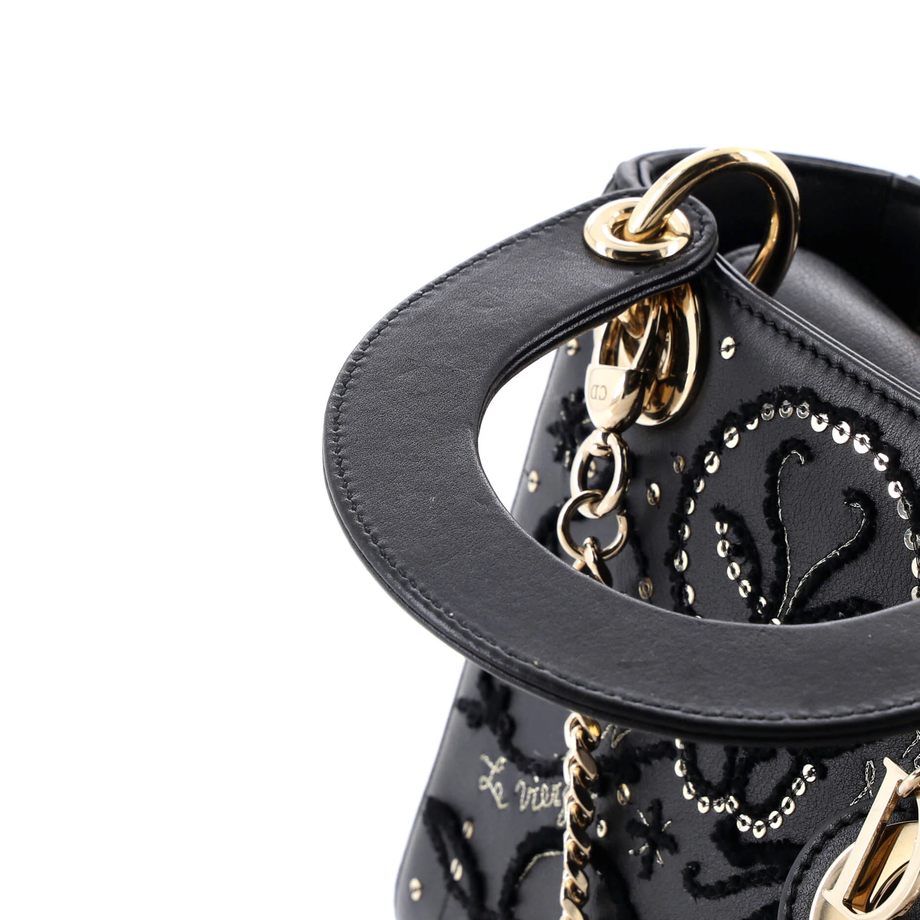 Lady Dior Chain Bag Embroidered Calfskin Mini - Image 7