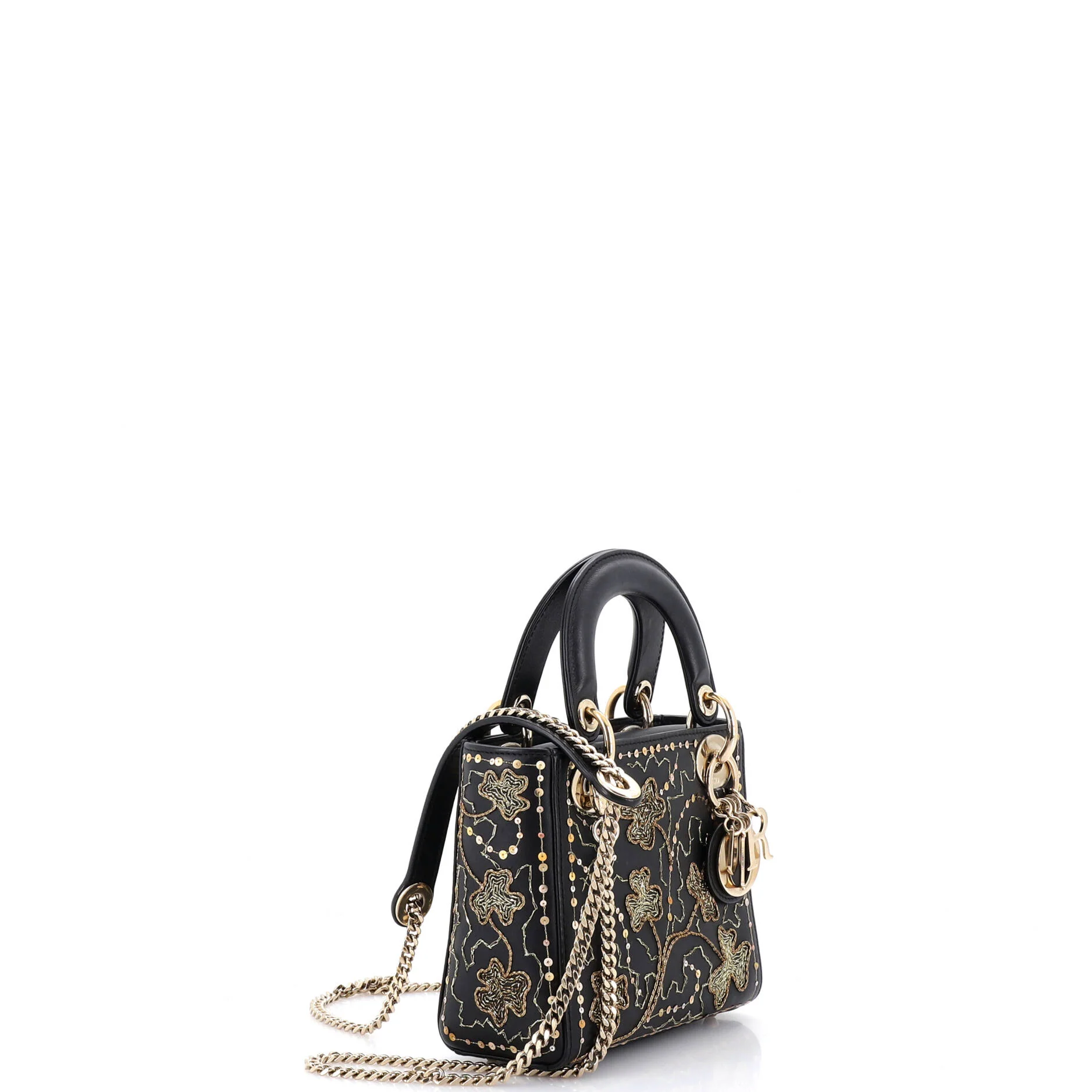 Lady Dior Chain Bag Embroidered Calfskin Mini - Image 2