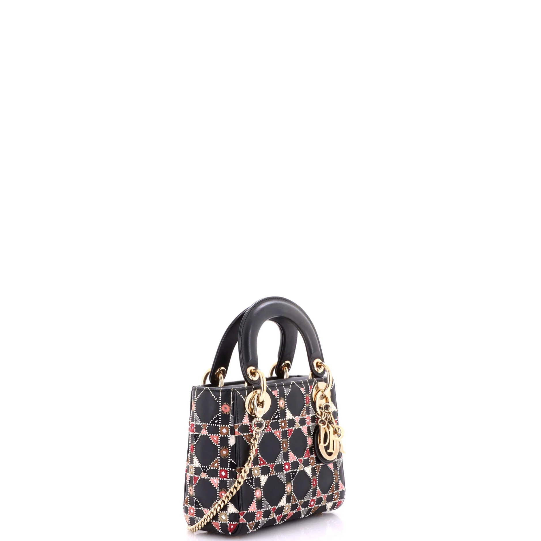 Lady Dior Chain Bag Embroidered Calfskin Mini - Image 2