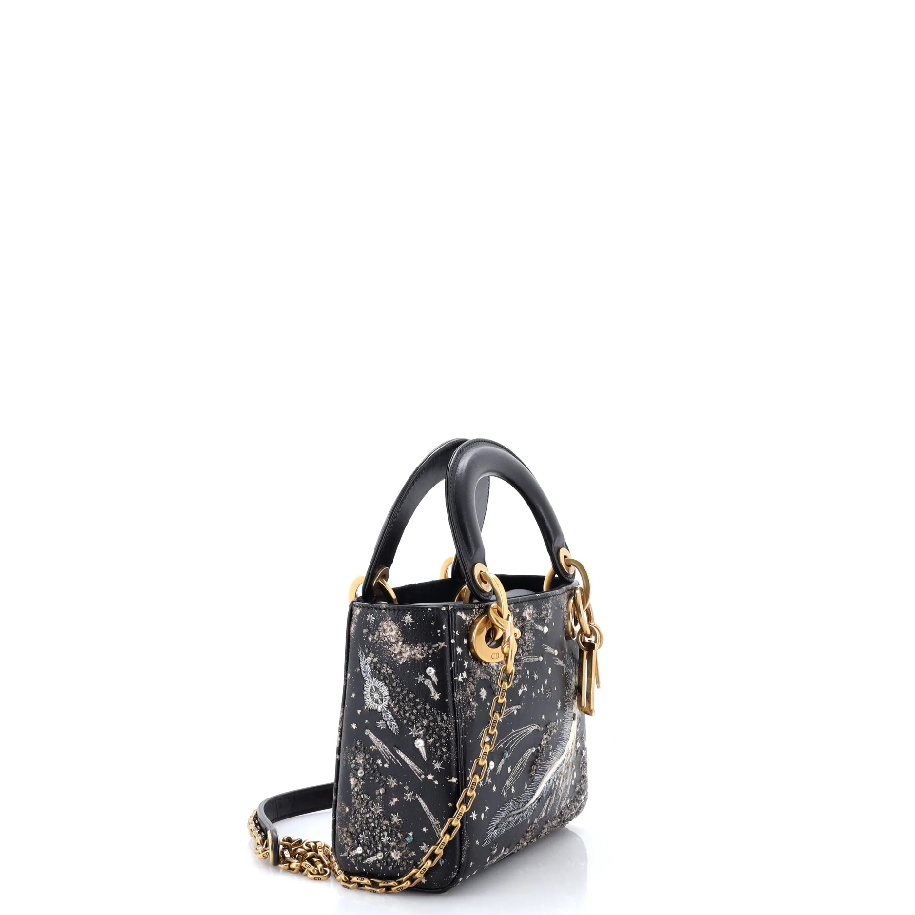 Lady Dior Chain Bag Embroidered Calfskin Mini - Image 2