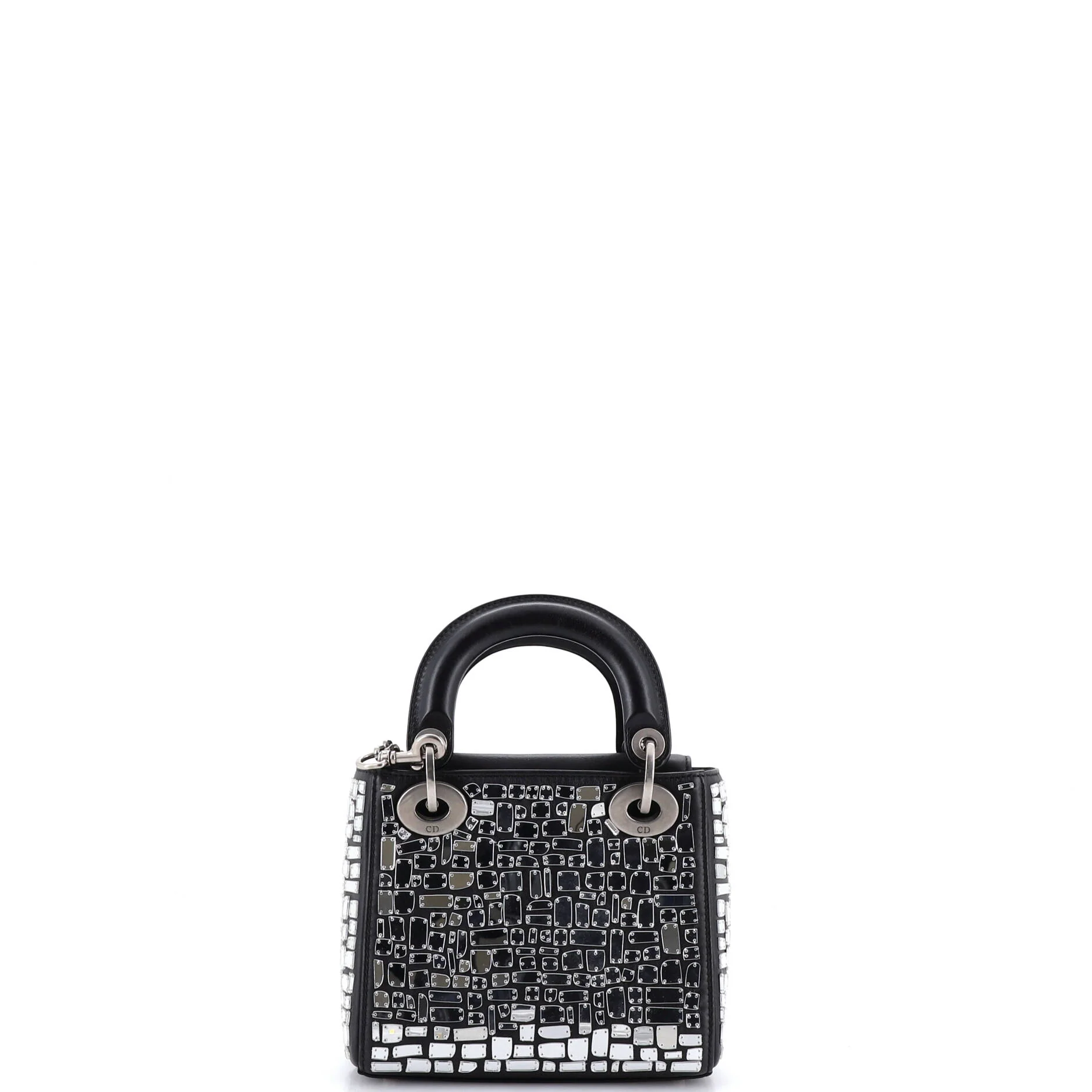 Lady Dior Chain Bag Leather and Mirror Mosaic Mini - Image 3