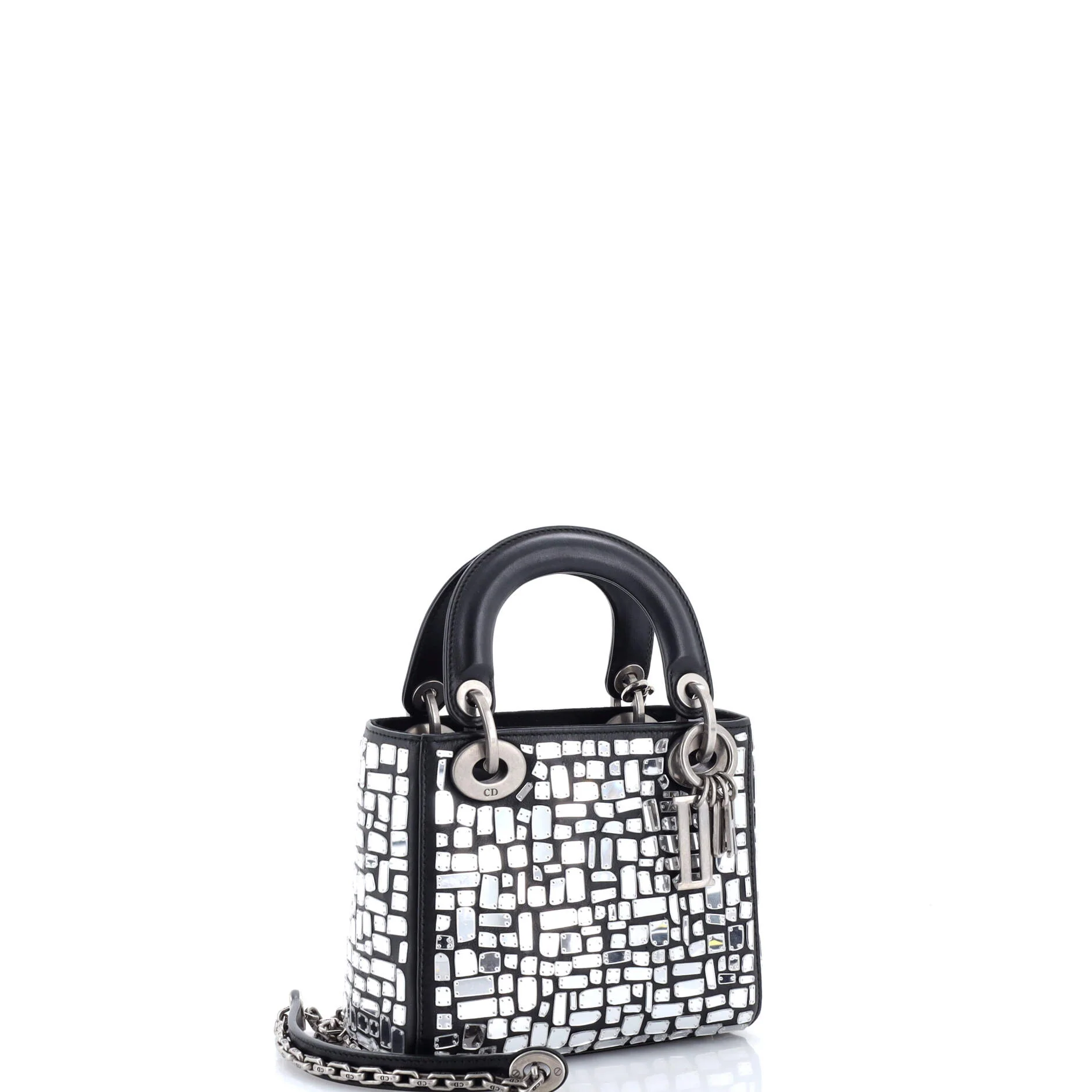 Lady Dior Chain Bag Leather and Mirror Mosaic Mini - Image 2