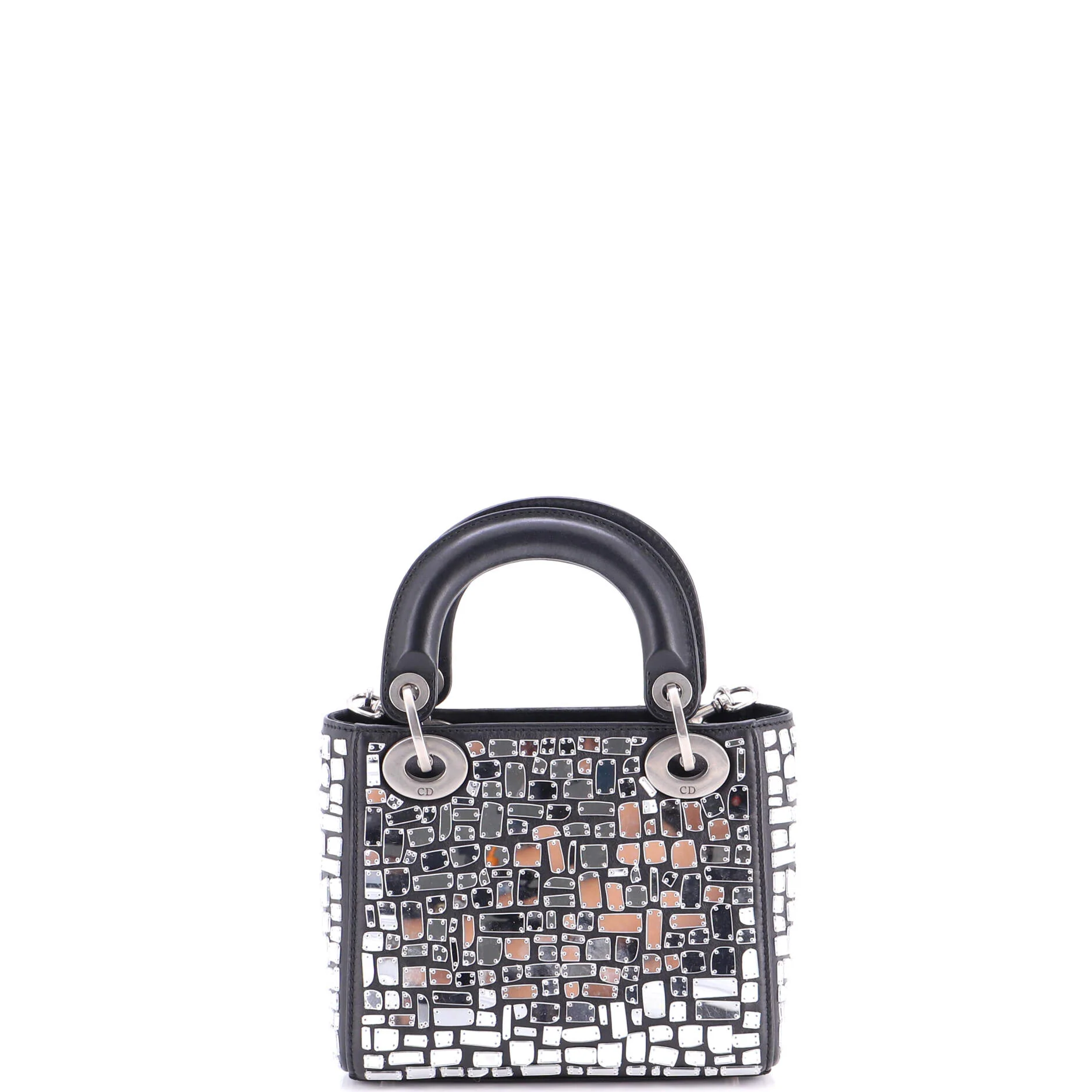 Lady Dior Chain Bag Leather and Mirror Mosaic Mini - Image 3