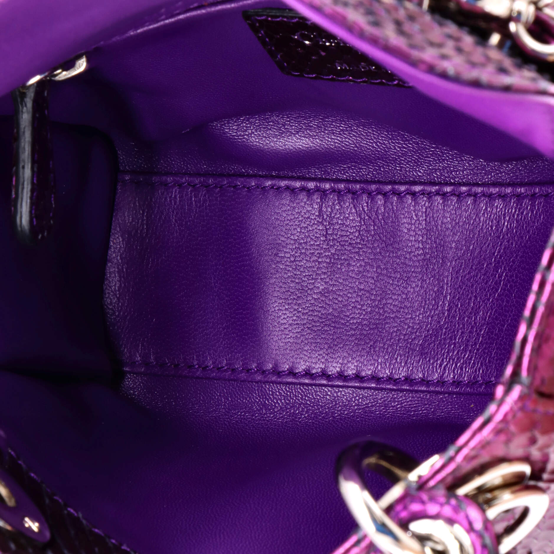 Lady Dior Chain Bag Metallic Snakeskin Mini - Image 5