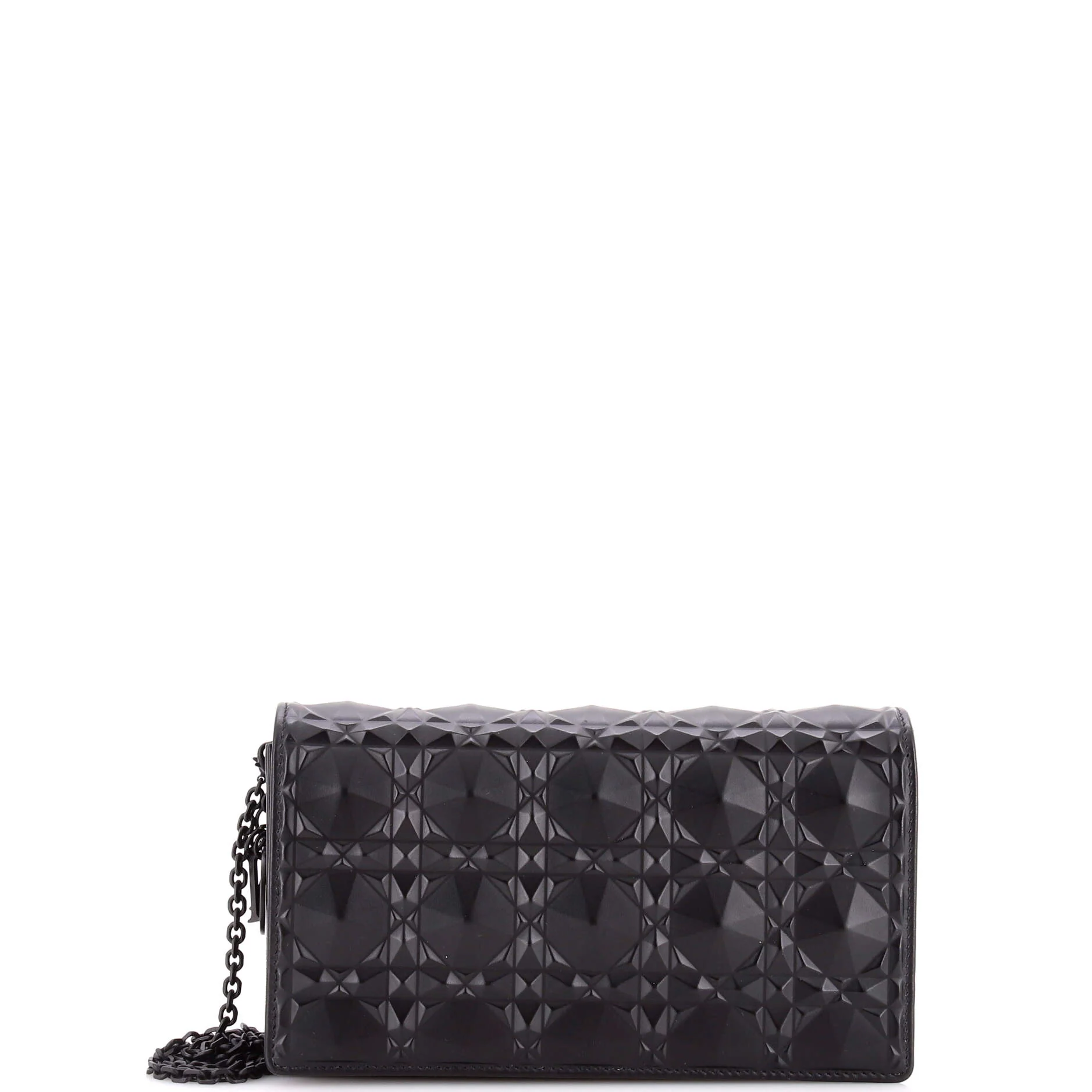 Lady Dior Chain Pouch Diamond Motif Cannage Calfskin
