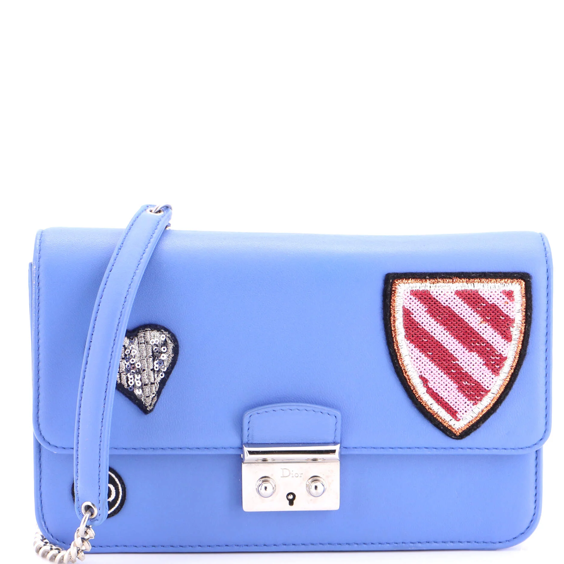 Miss Dior Promenade Wallet on Chain Patch Embellished Leather Large
