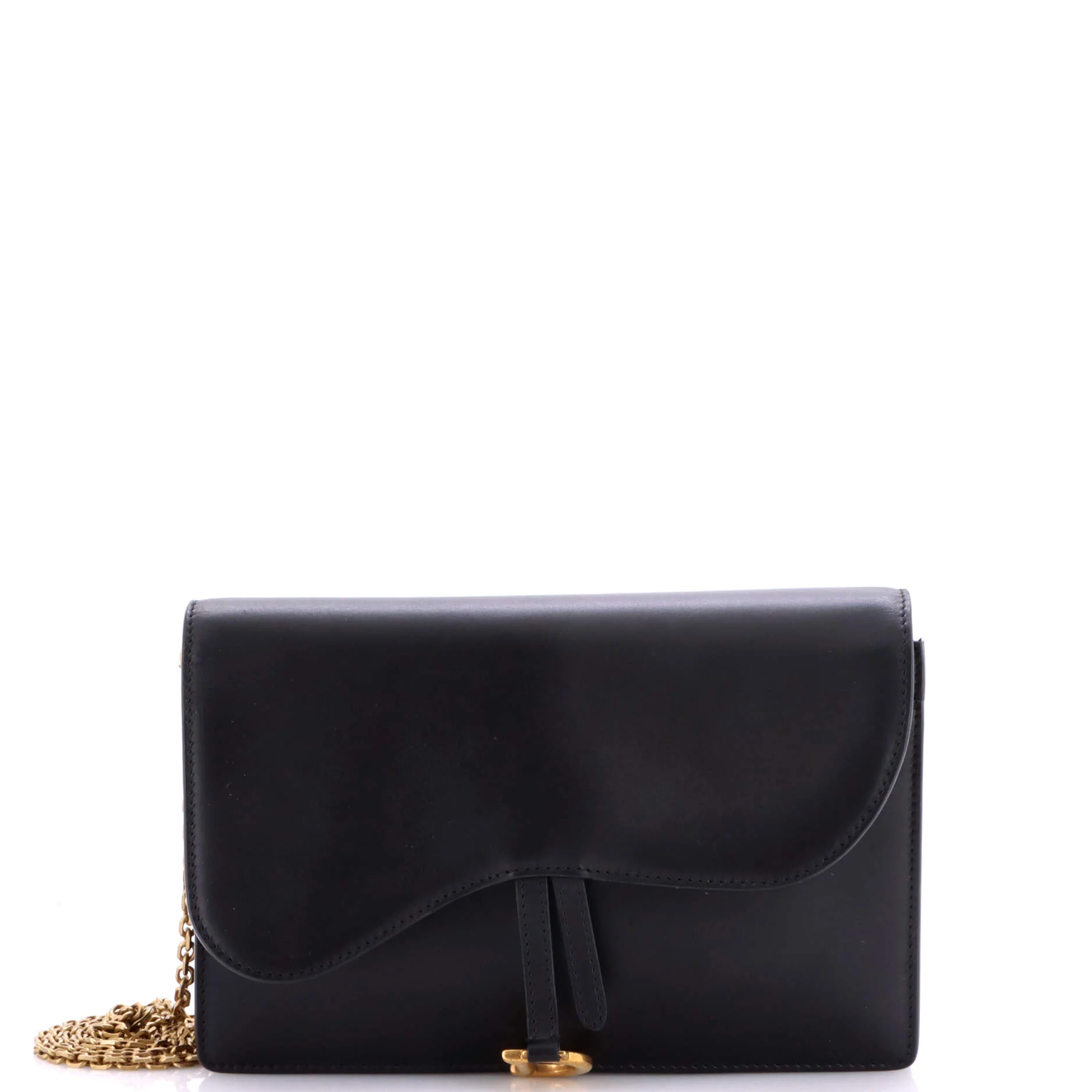 Saddle Chain Clutch Leather