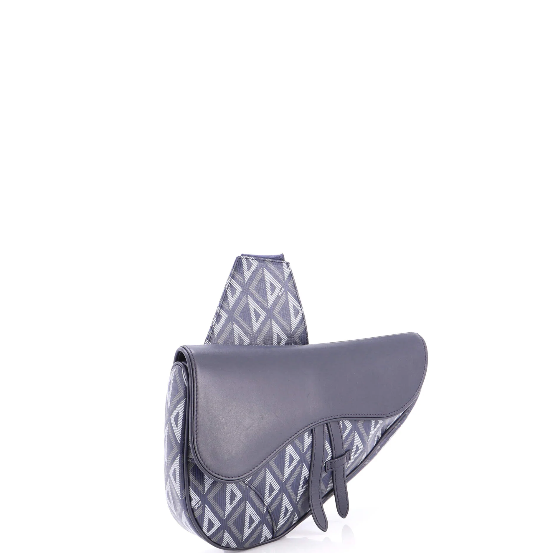 Saddle Crossbody Bag CD Diamond Coated Canvas and Leather - Image 2