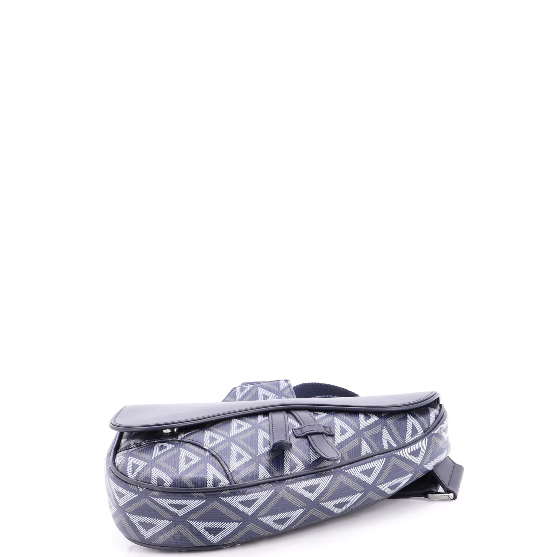 Saddle Crossbody Bag CD Diamond Coated Canvas and Leather - Image 4
