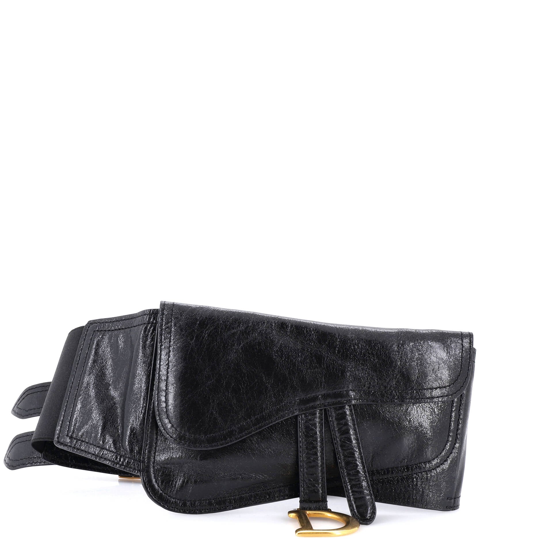Saddle Double Buckle Belt Bag Leather