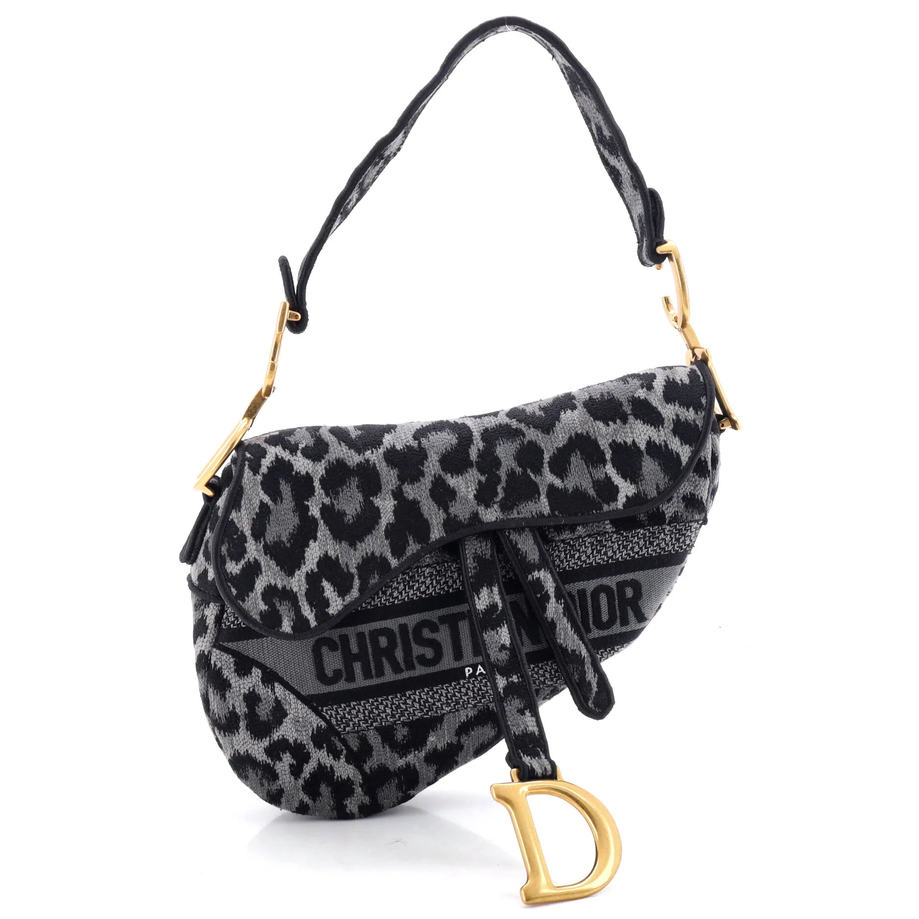 Saddle Handbag Mizza Embroidered Canvas Medium