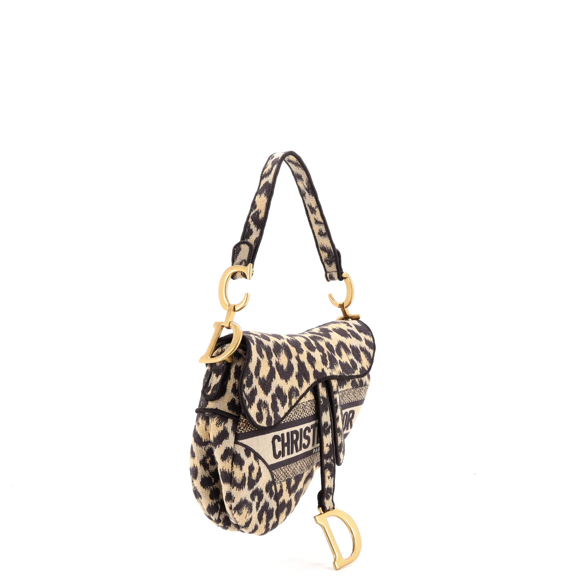 Saddle Handbag Mizza Embroidered Canvas Medium - Image 2