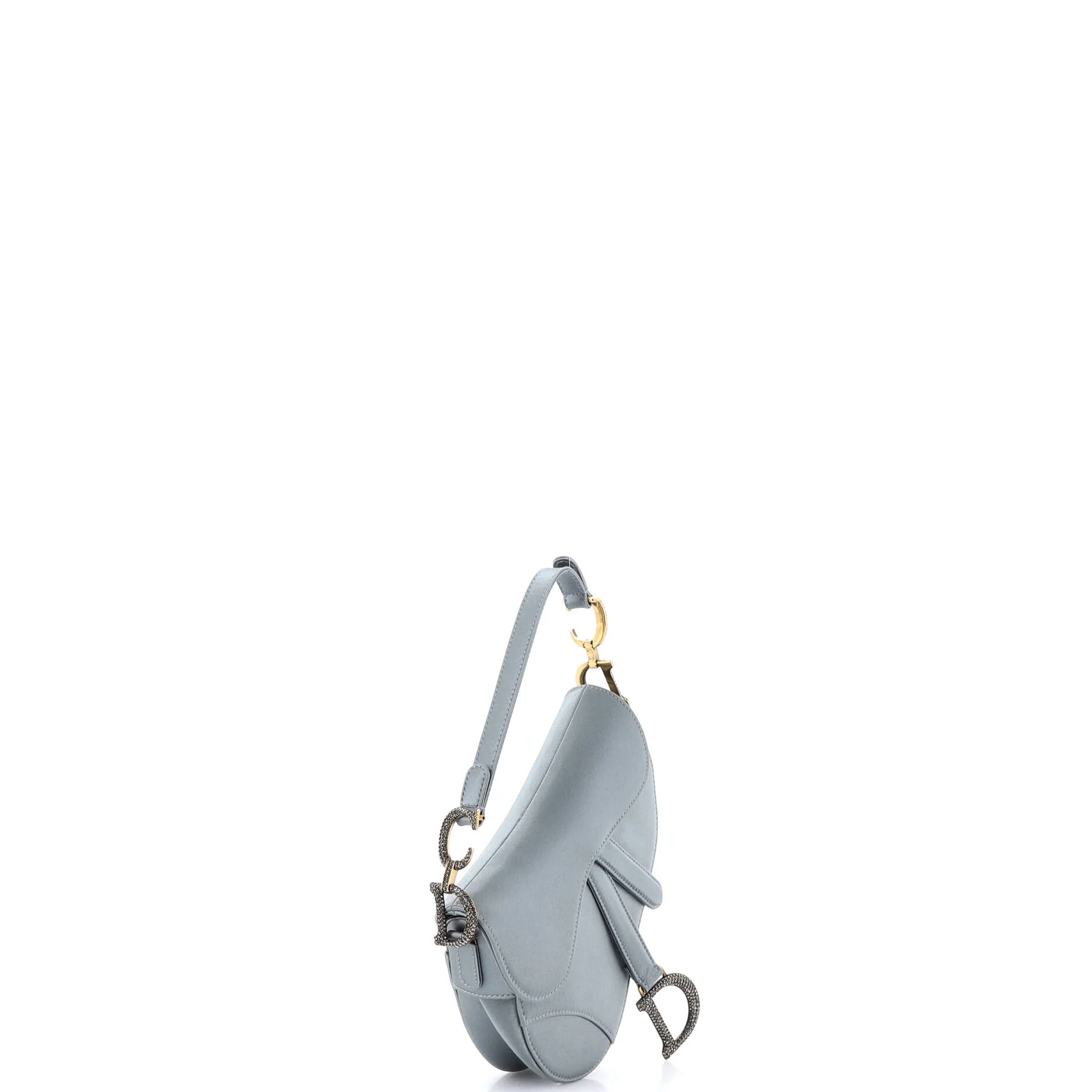 Saddle Handbag Satin with Crystals Mini - Image 2