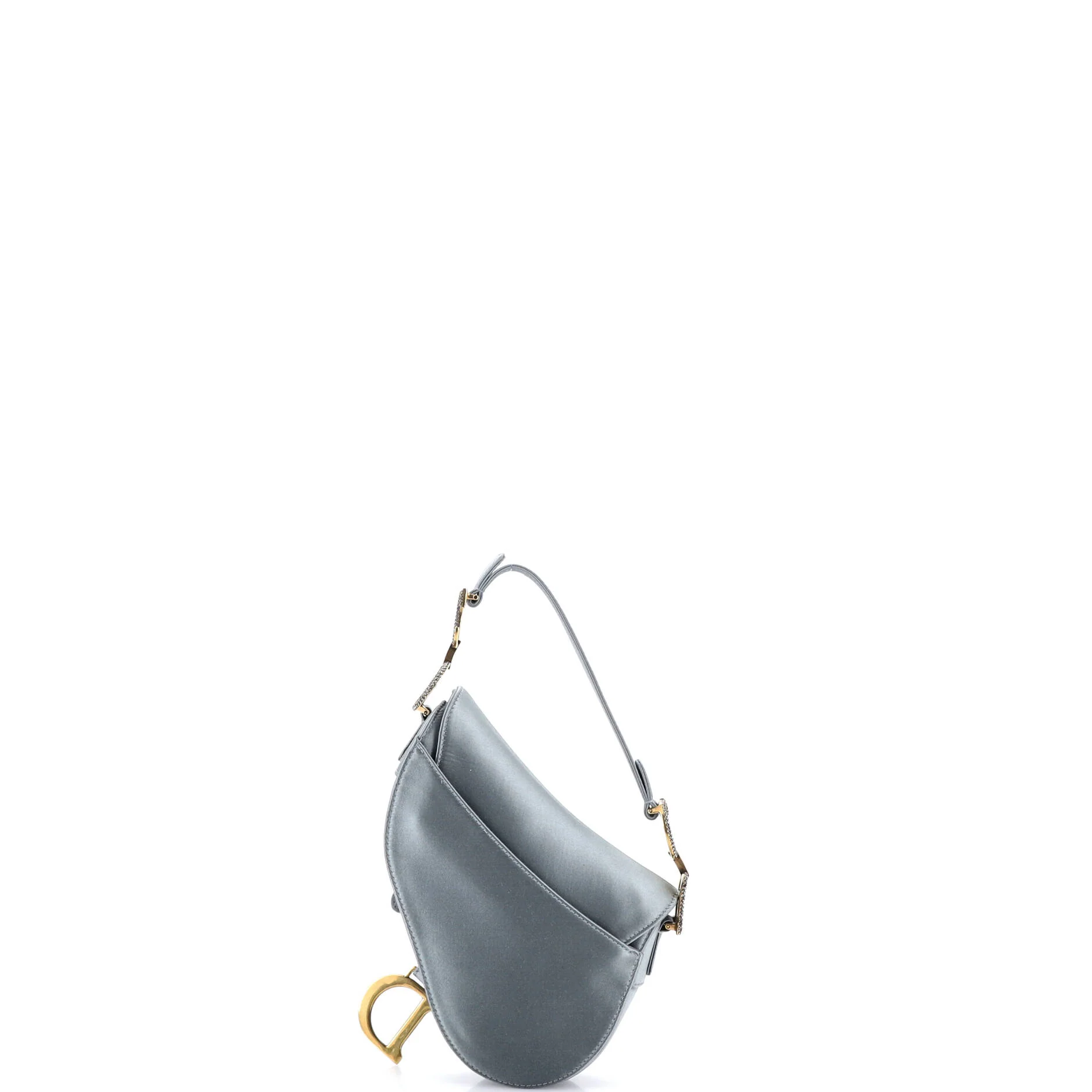 Saddle Handbag Satin with Crystals Mini - Image 3