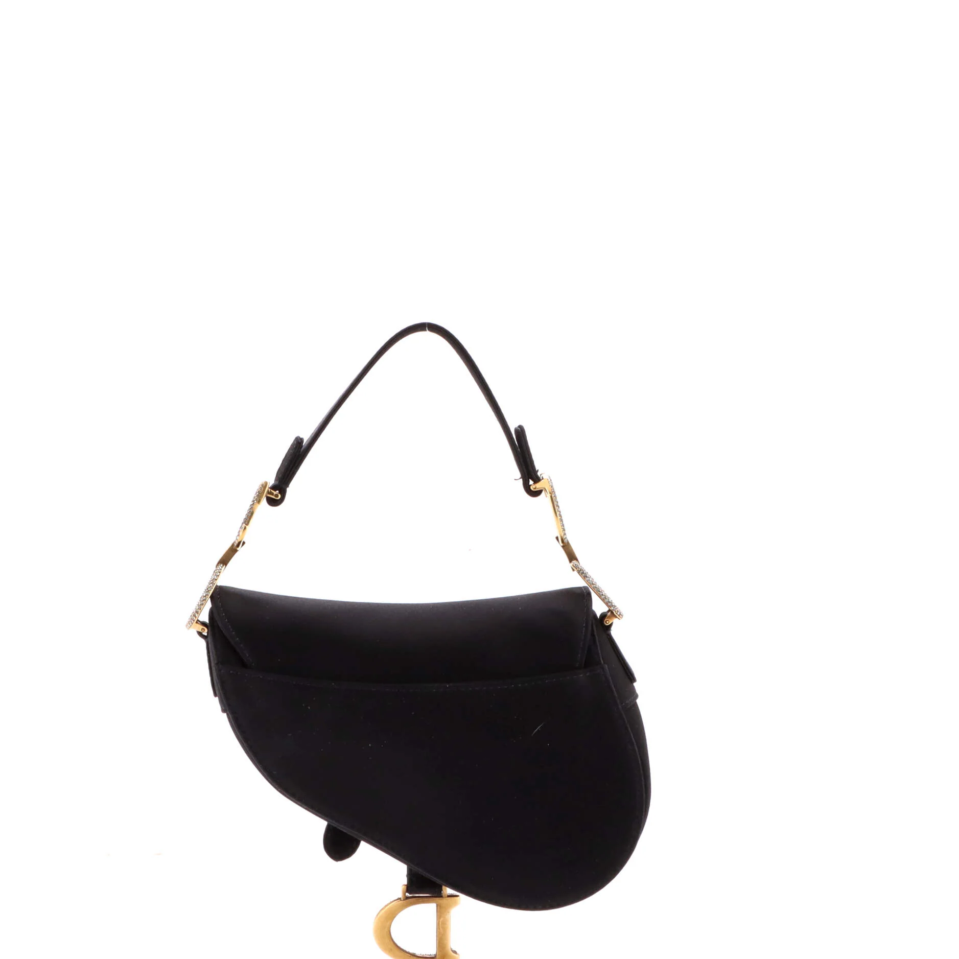 Saddle Handbag Velvet with Crystals Mini - Image 3