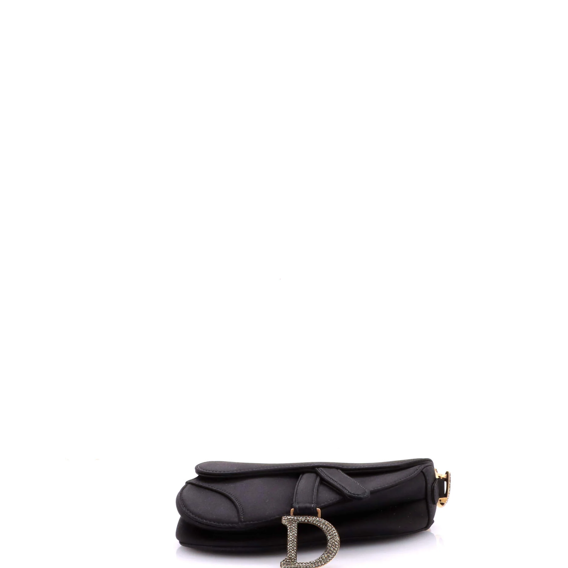 Saddle Handbag Velvet with Crystals Mini - Image 4