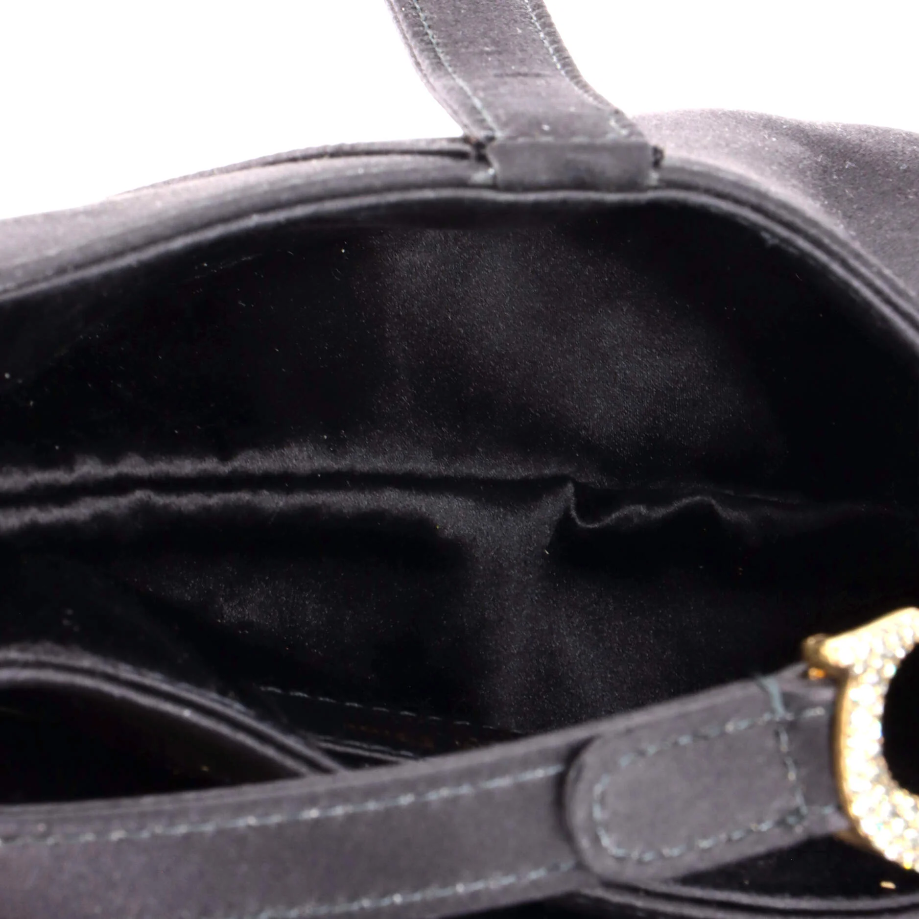 Saddle Handbag Velvet with Crystals Mini - Image 5