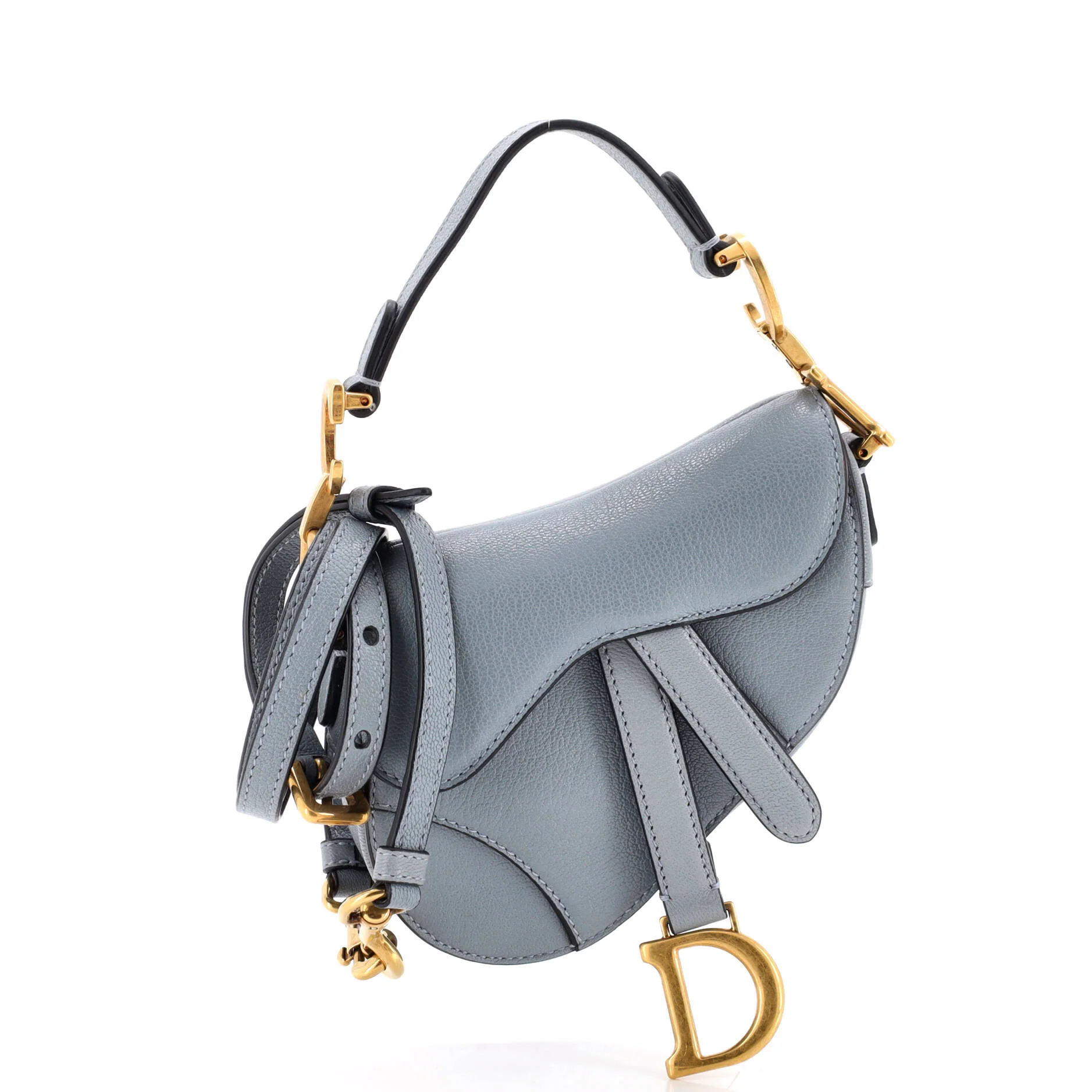 Saddle Handbag with Strap Leather Micro