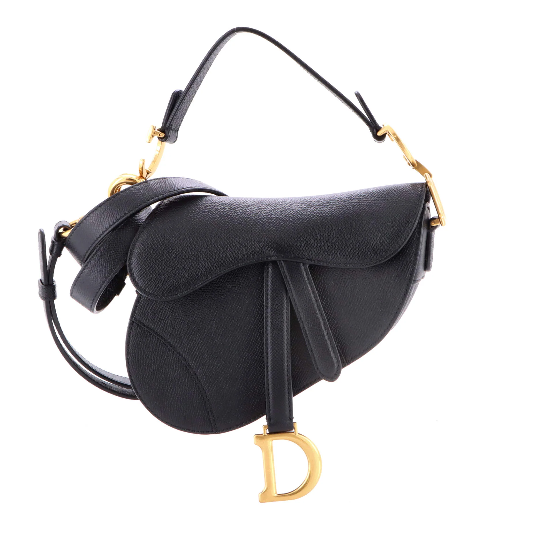 Saddle Handbag with Strap Leather Mini