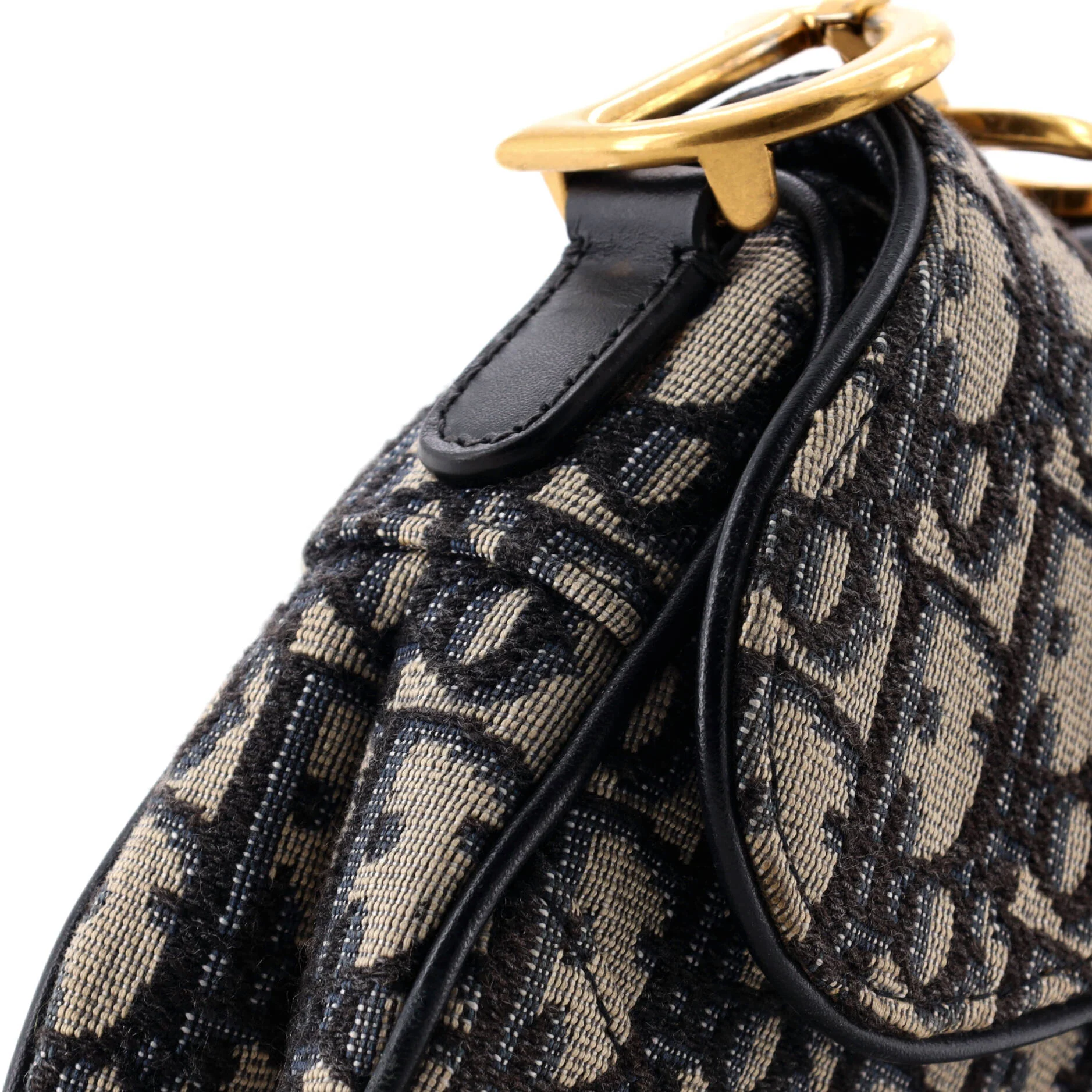 Saddle Handbag with Strap Oblique Canvas Mini - Image 6