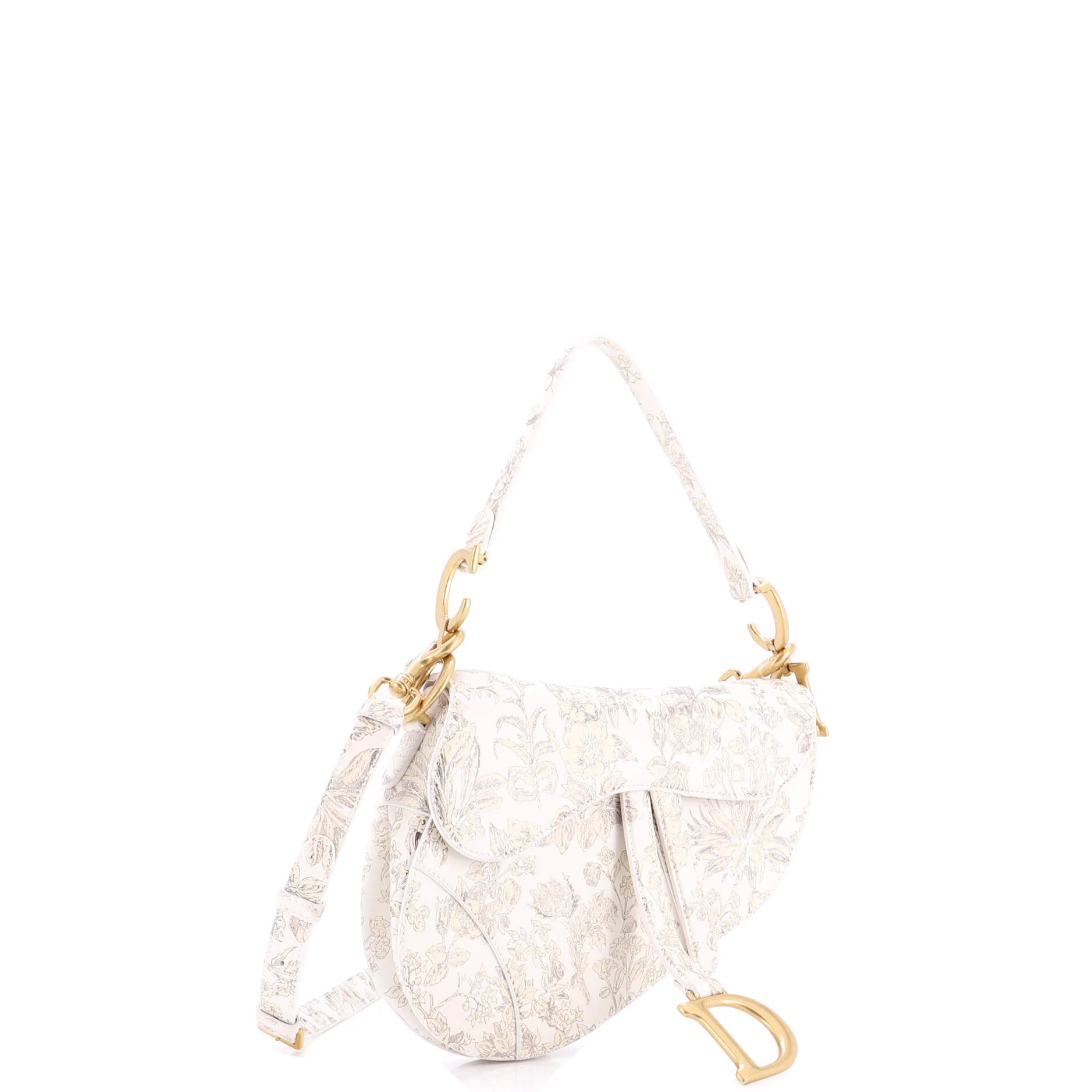 Saddle Handbag with Strap Printed Leather Medium - Image 2