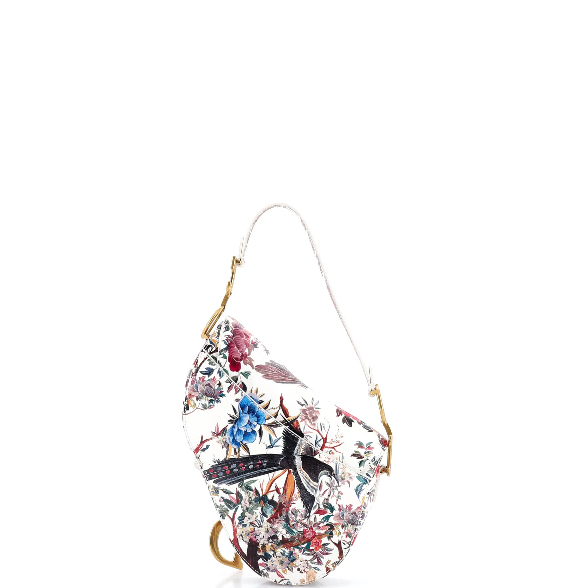 Saddle Handbag with Strap Printed Leather Medium - Image 3