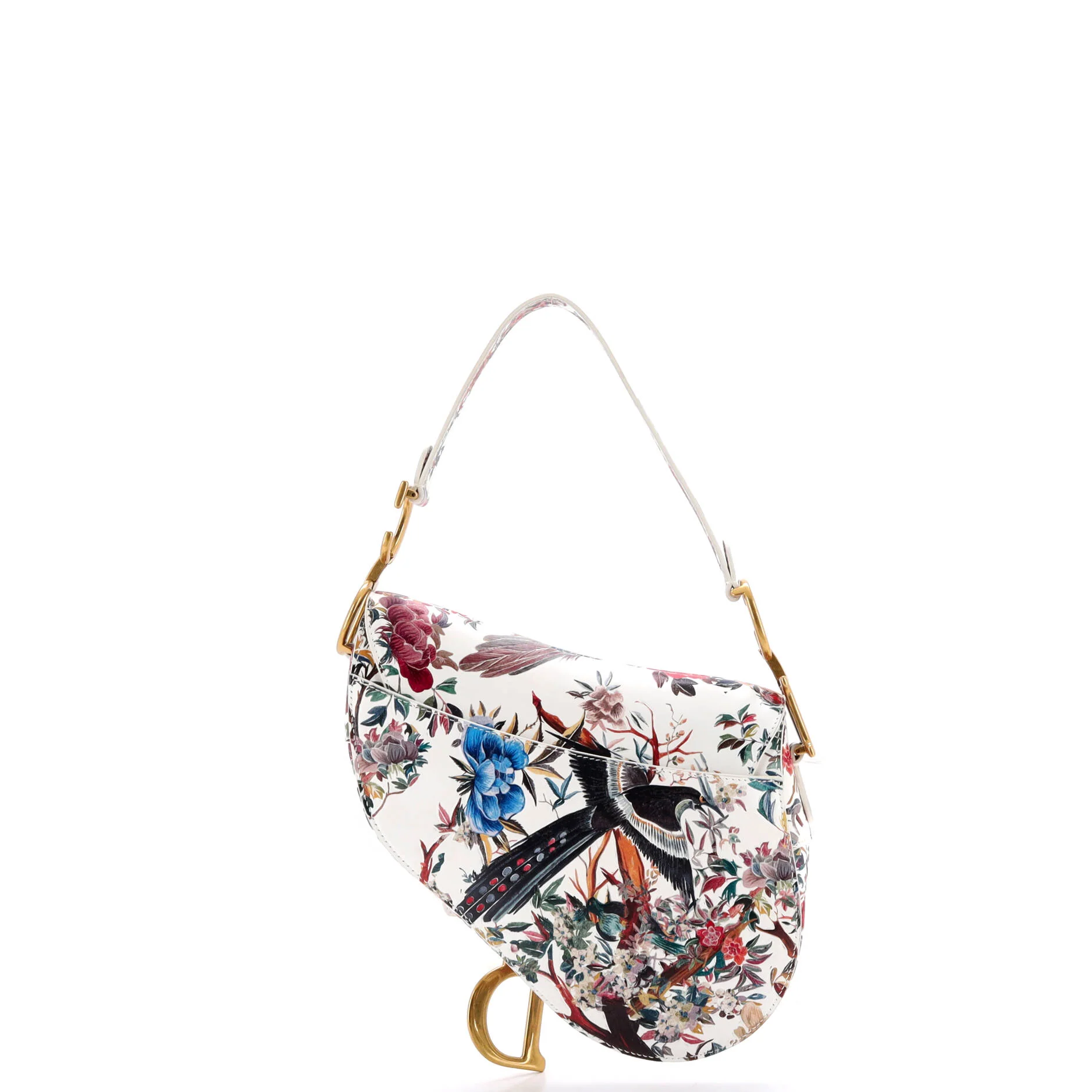Saddle Handbag with Strap Printed Leather Medium - Image 3