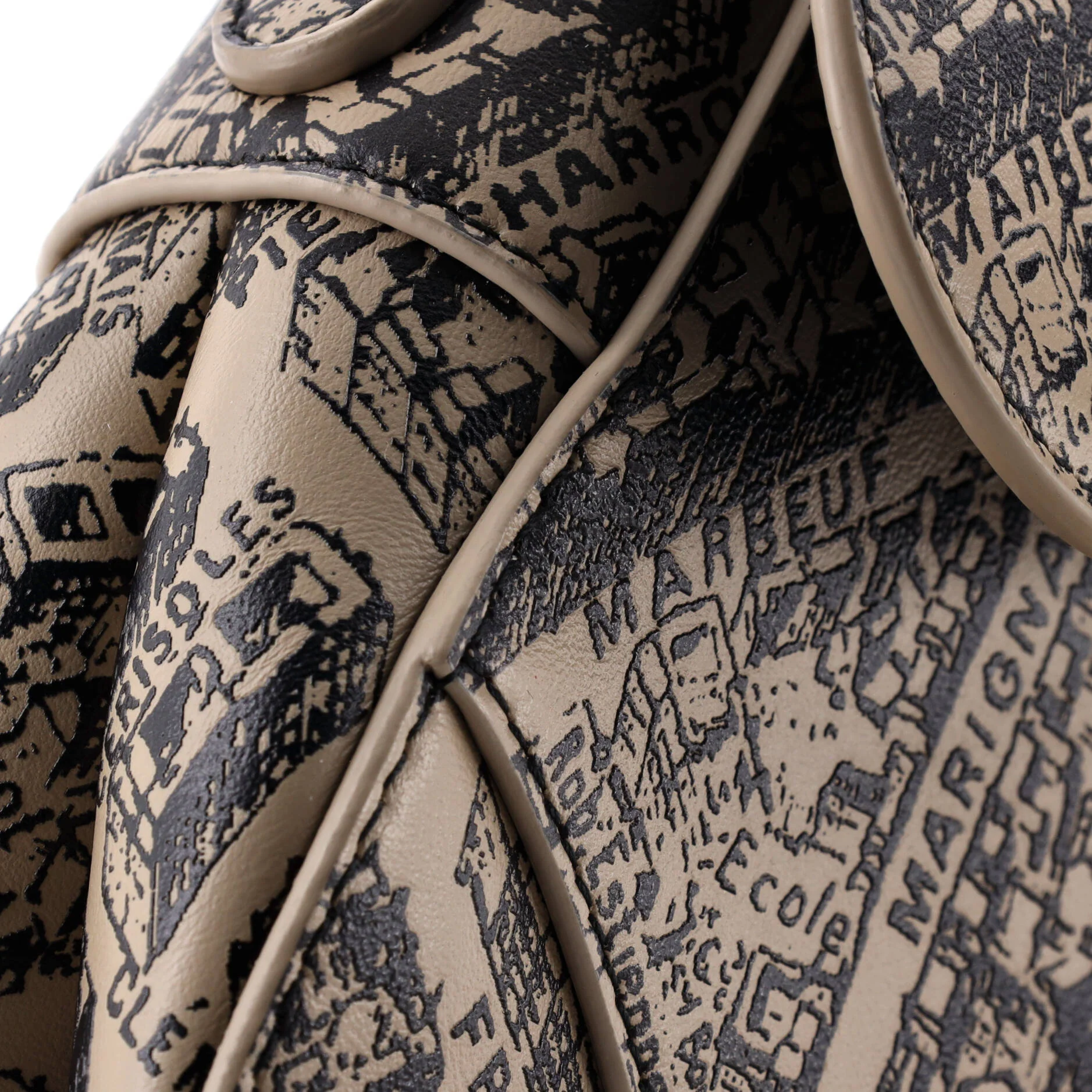 Saddle Handbag with Strap Printed Leather Medium - Image 6