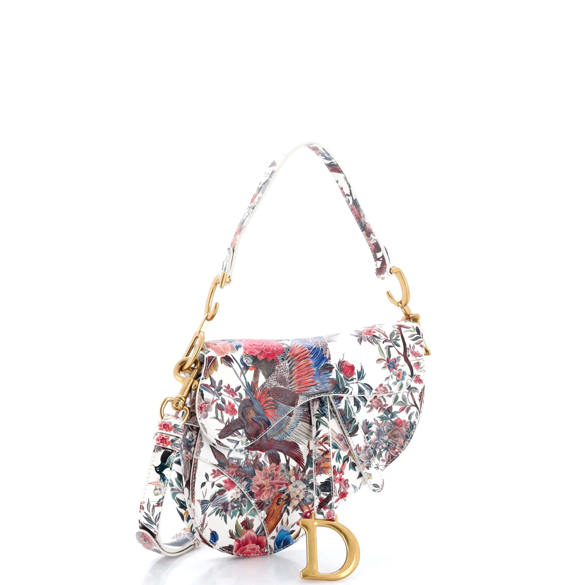 Saddle Handbag with Strap Printed Leather Medium - Image 2