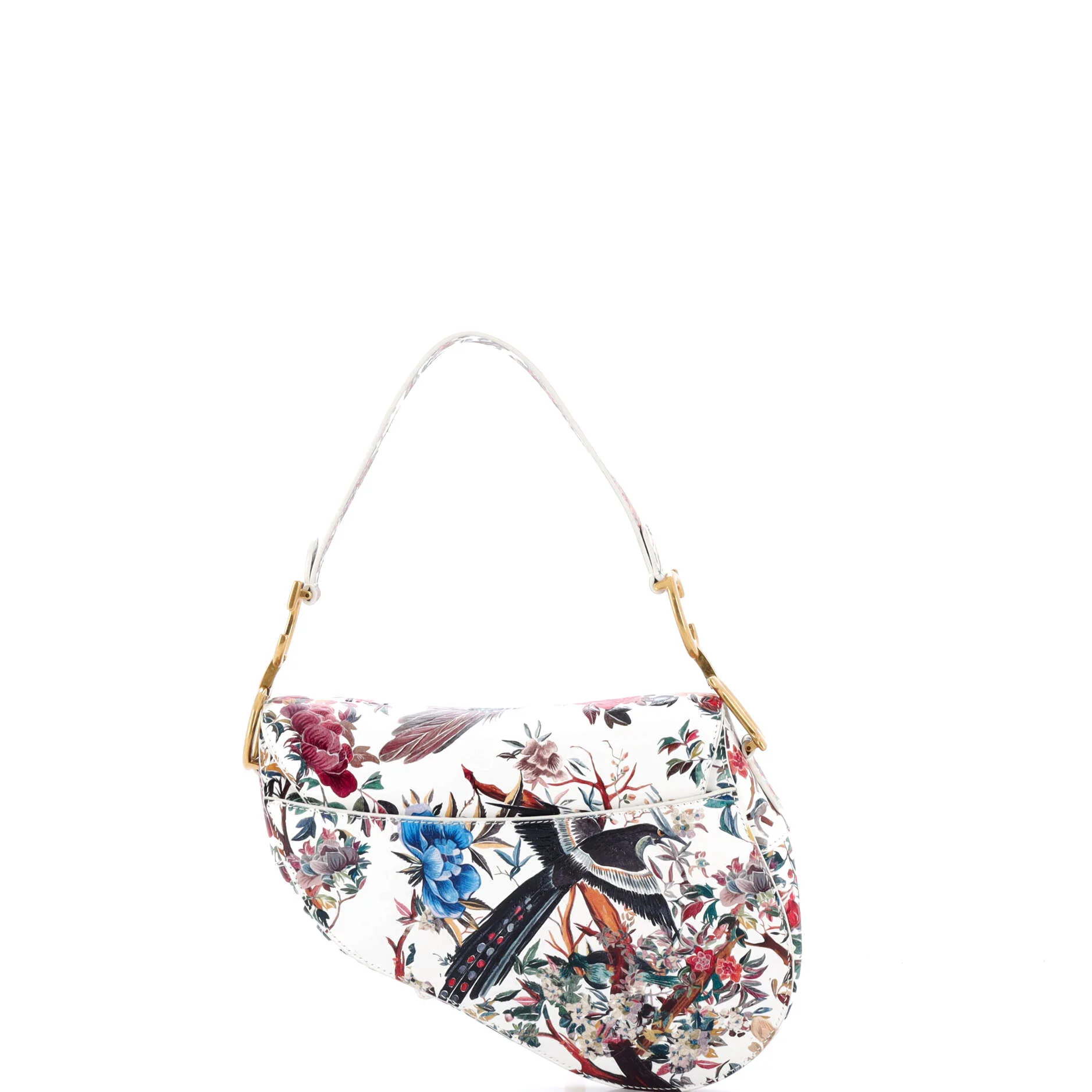 Saddle Handbag with Strap Printed Leather Medium - Image 3