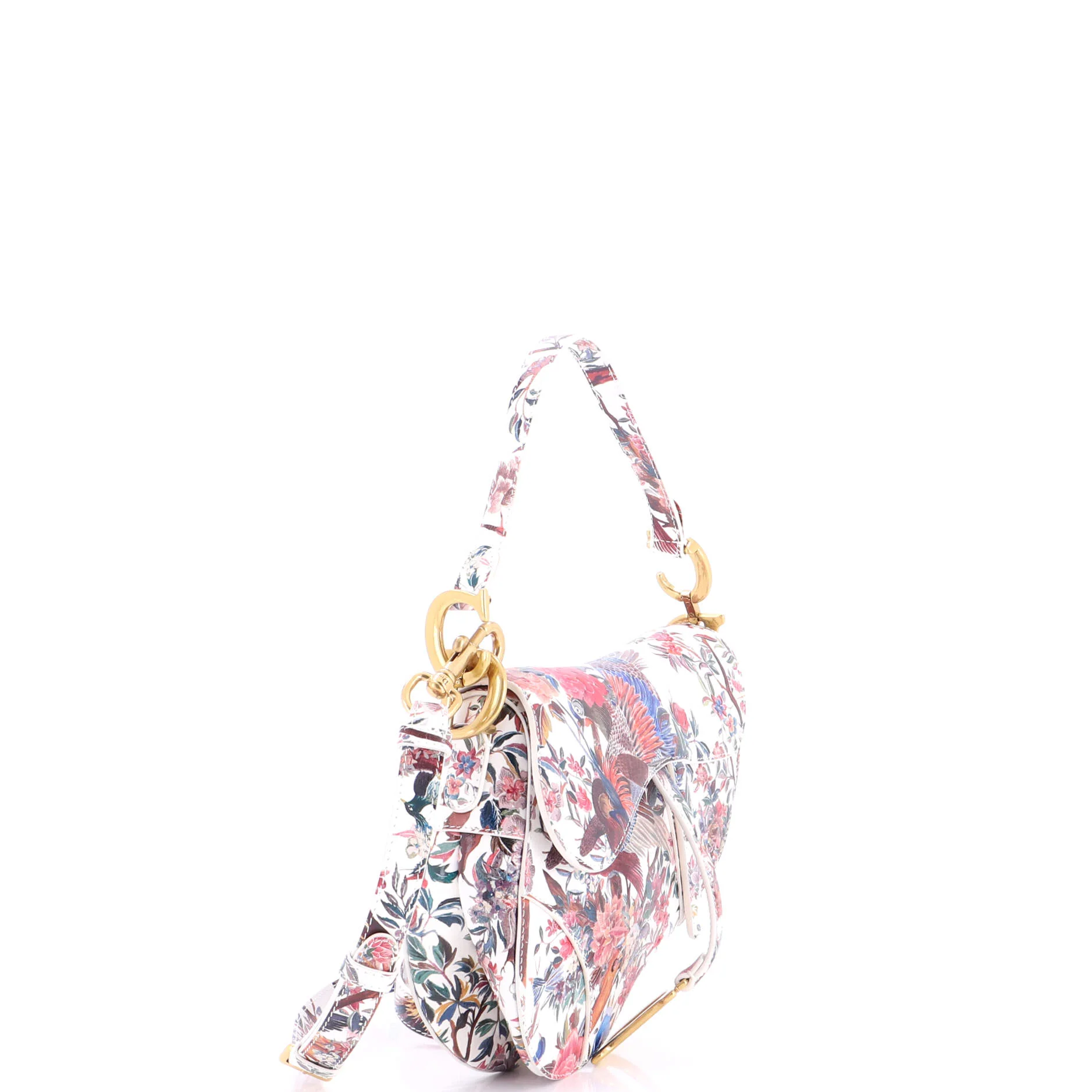 Saddle Handbag with Strap Printed Leather Medium - Image 2