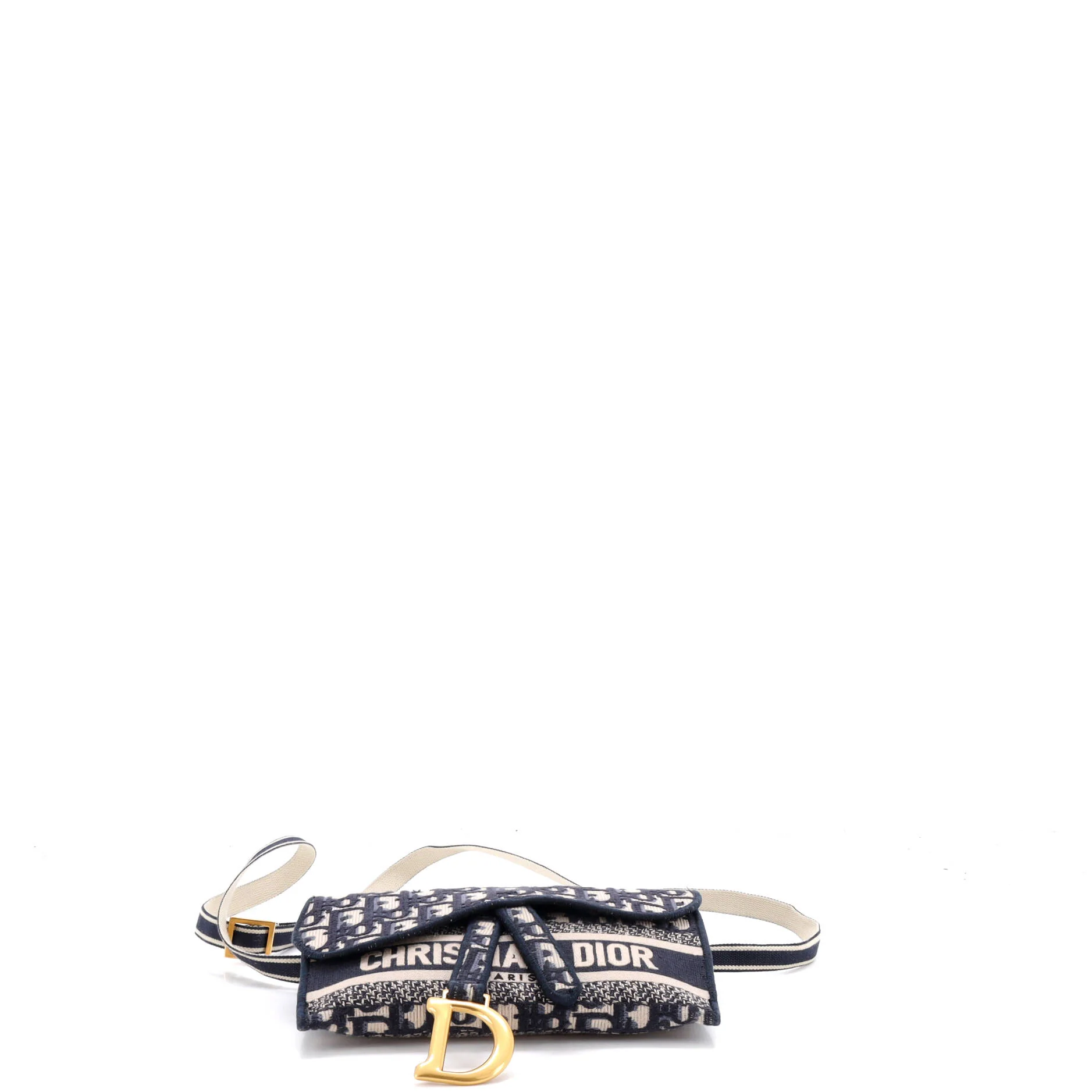 Saddle Slim Belt Pouch Logo Embroidered Oblique Canvas - Image 4