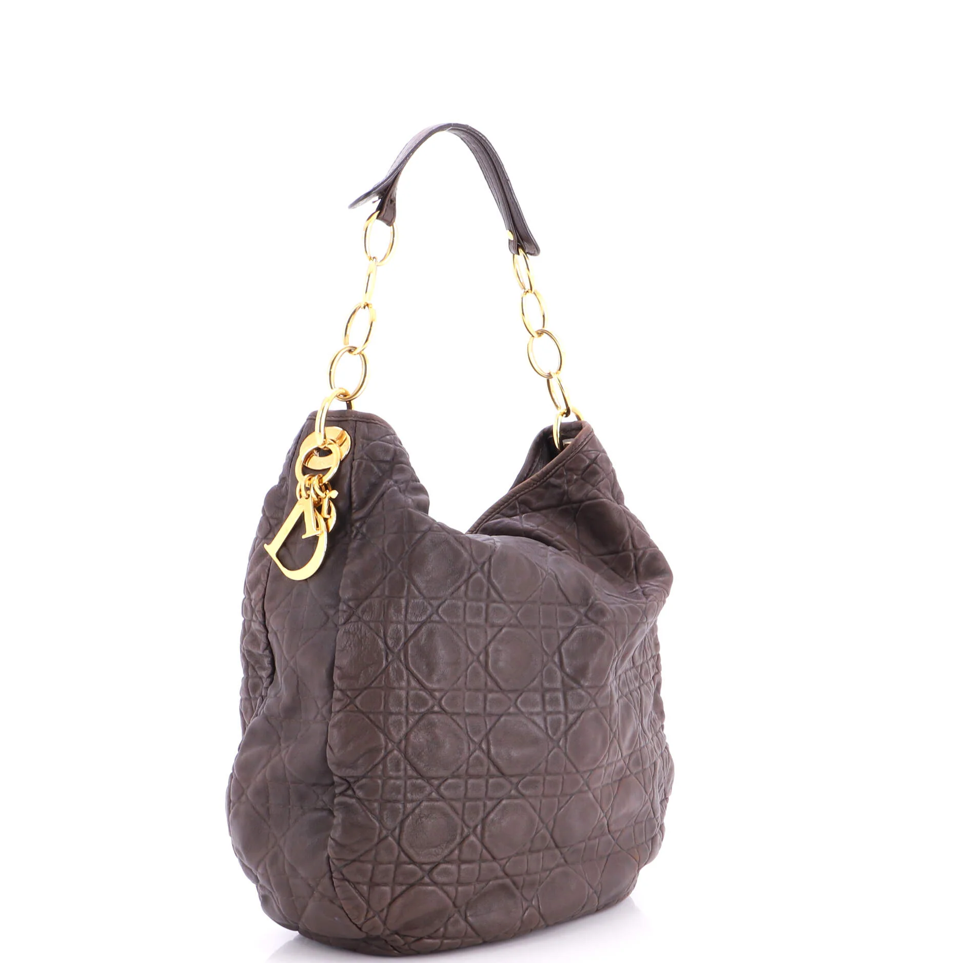 Soft Lady Chain Hobo Cannage Quilt Leather Medium - Image 2