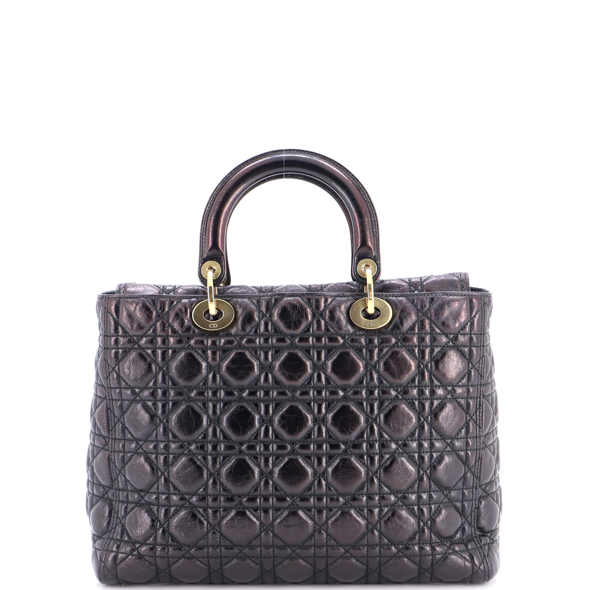 Supple Lady Dior Bag Cannage Crinkled Patent Large - Image 3