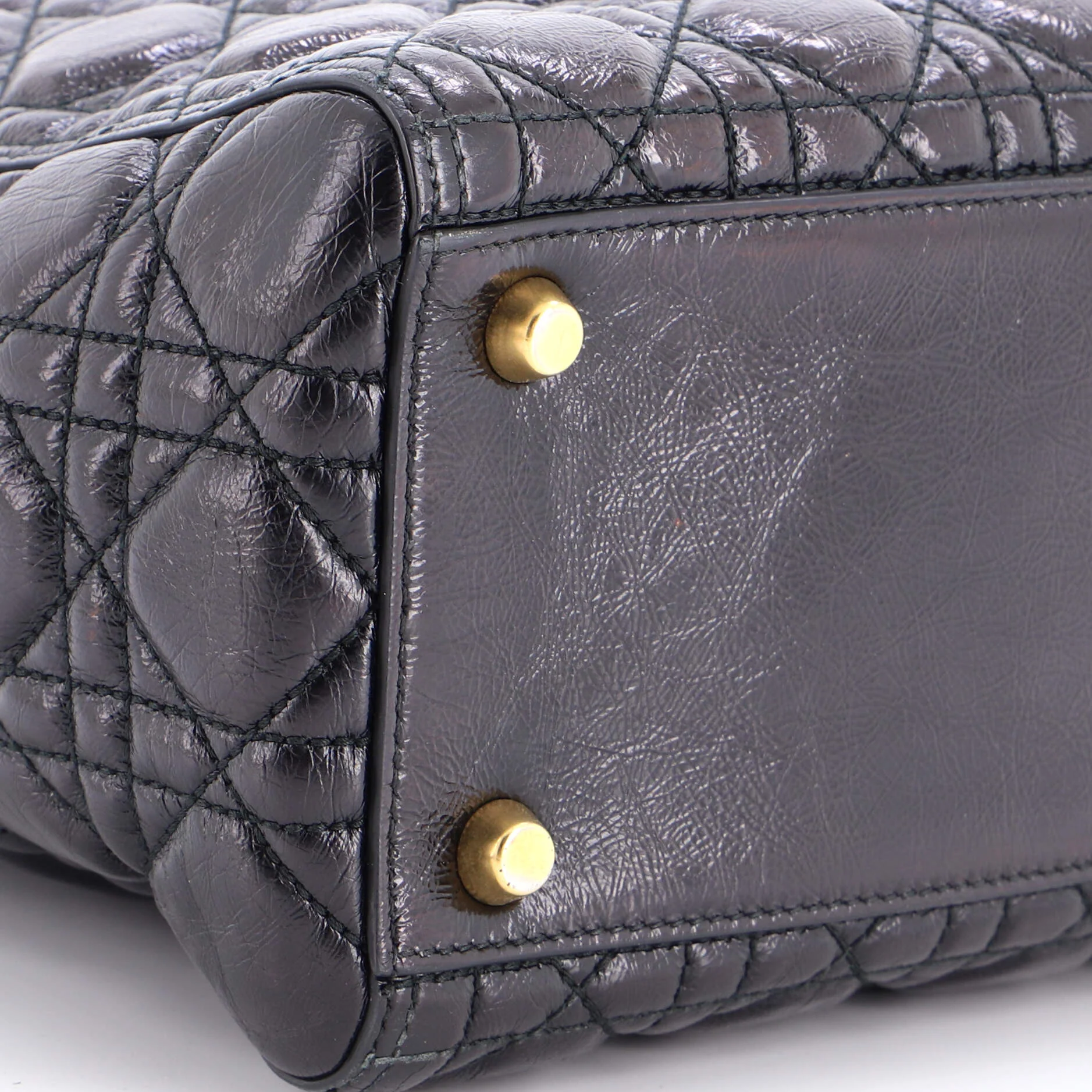 Supple Lady Dior Bag Cannage Crinkled Patent Large - Image 6