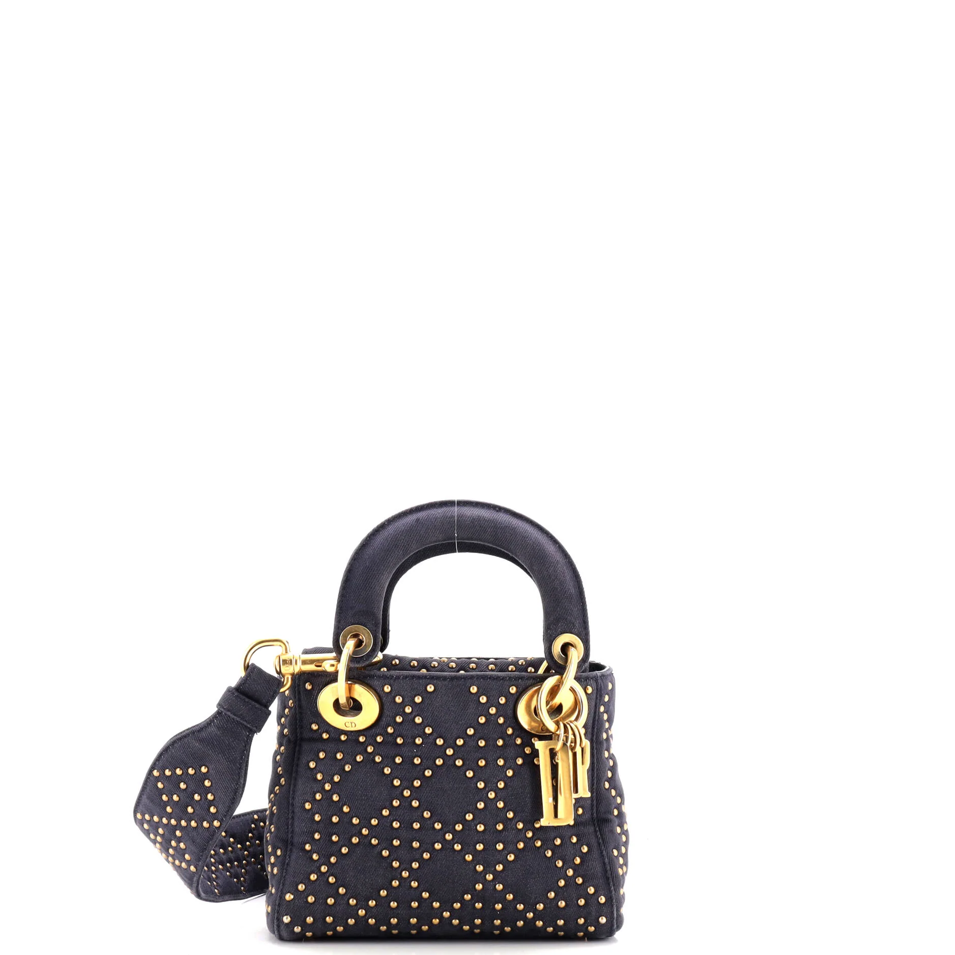 Supple Lady Dior Bag Cannage Studded Denim Mini