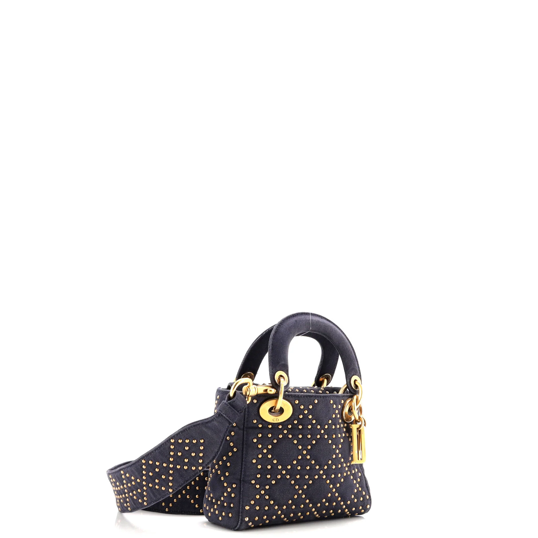 Supple Lady Dior Bag Cannage Studded Denim Mini - Image 2