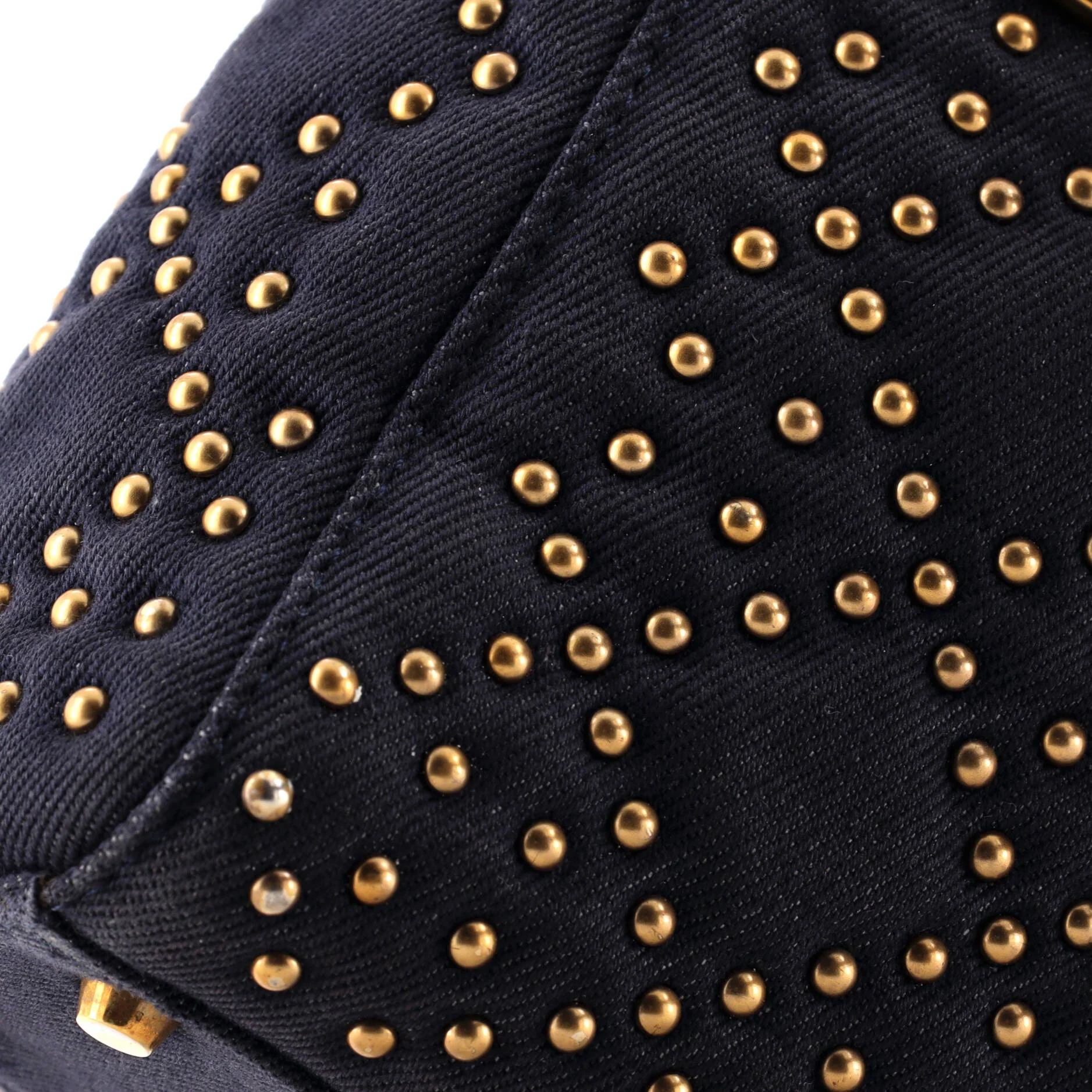 Supple Lady Dior Bag Cannage Studded Denim Mini - Image 6