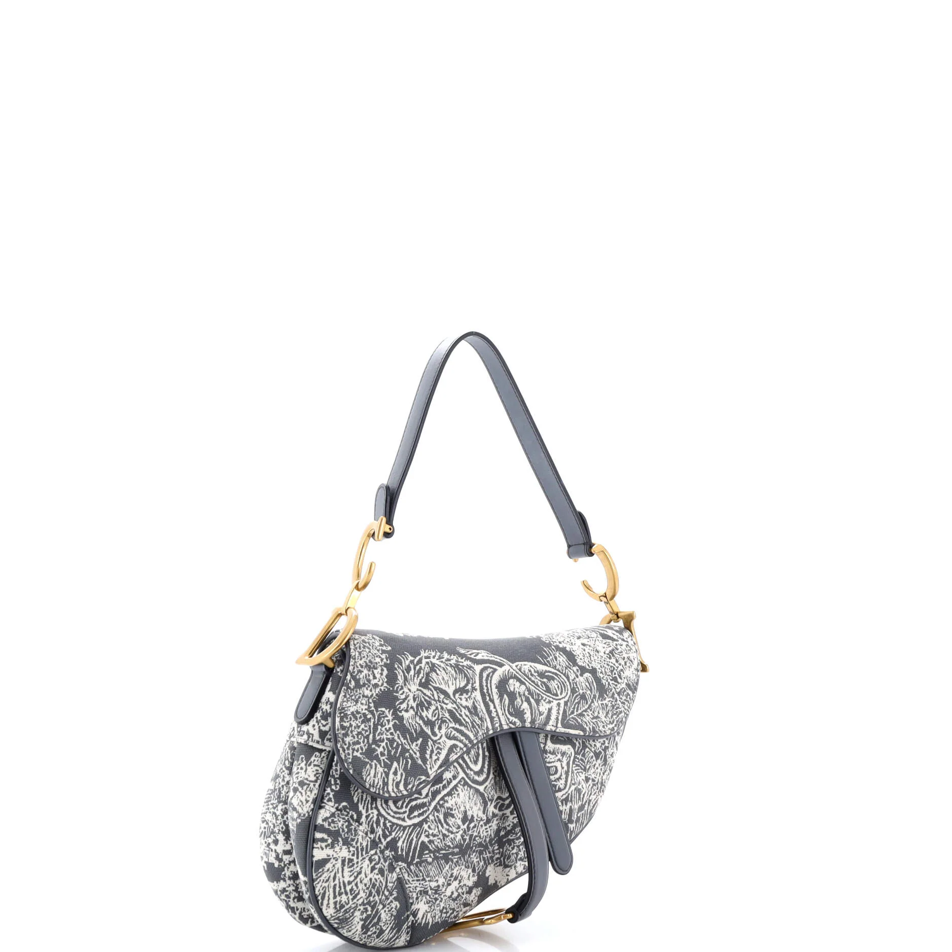 Toile De Jouy Saddle Bag Embroidered Canvas Medium - Image 2