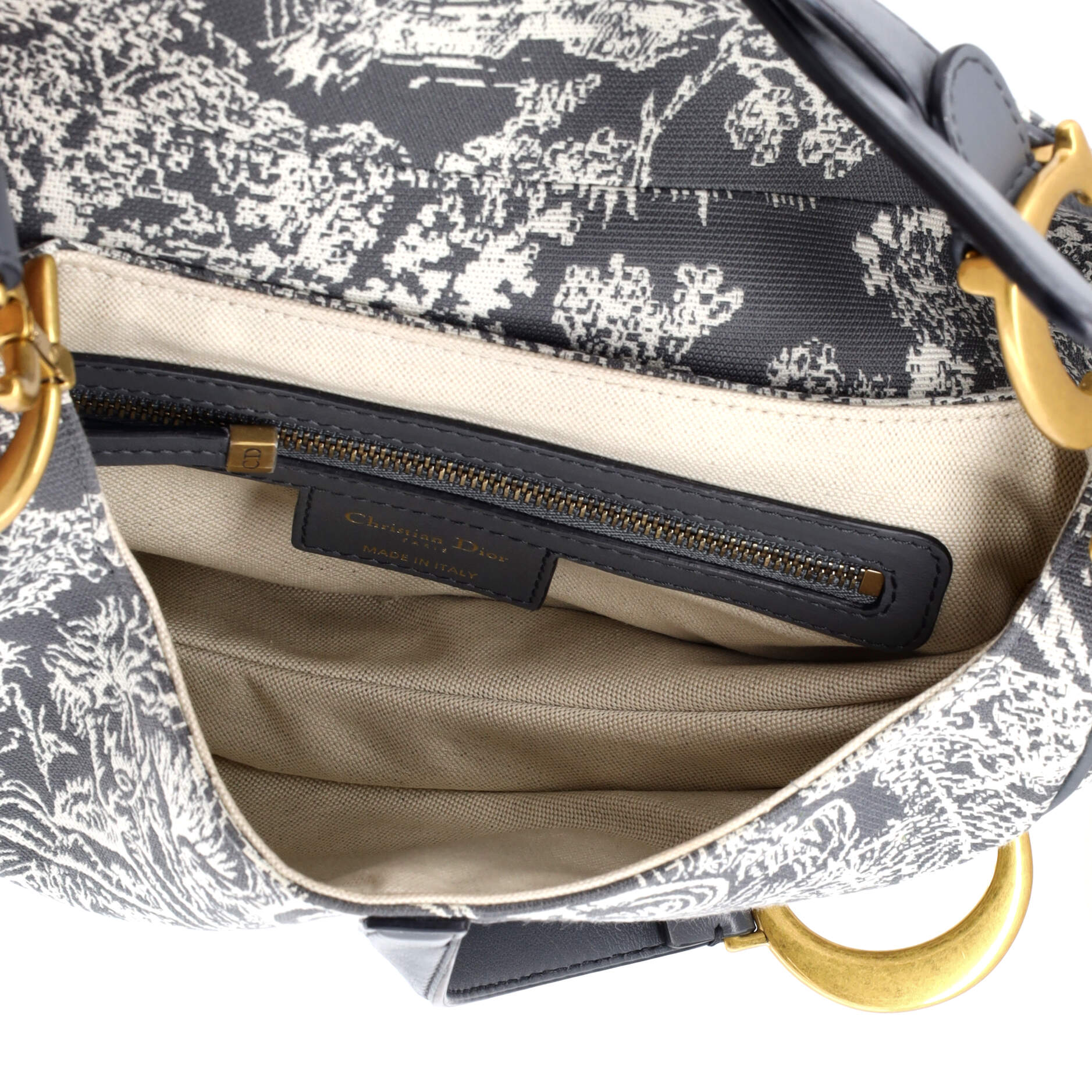 Toile De Jouy Saddle Bag Embroidered Canvas Medium - Image 5
