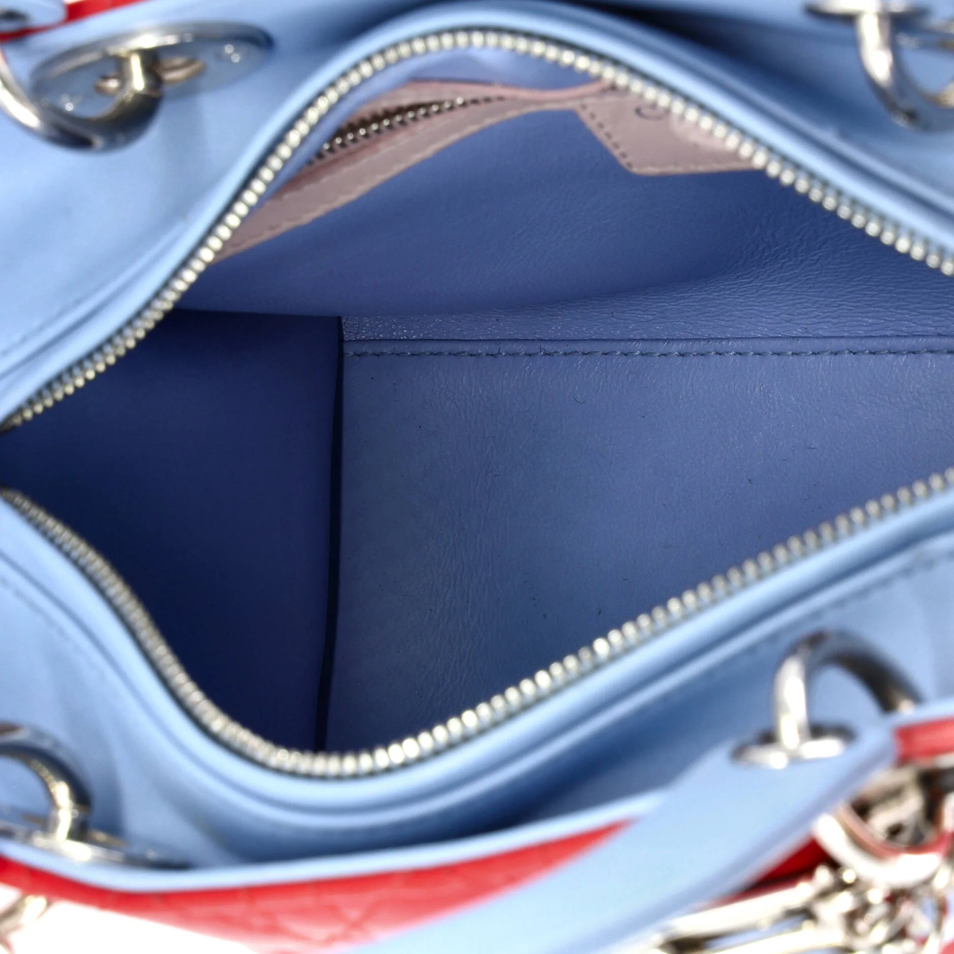 Tricolor Lady Dior Bag Cannage Quilt Lambskin Medium - Image 5