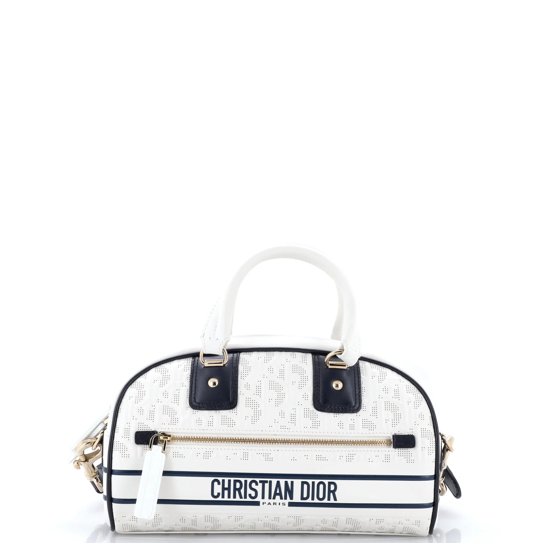 Vibe Zip Bowling Bag Oblique Perforated and Embossed Calfskin Small